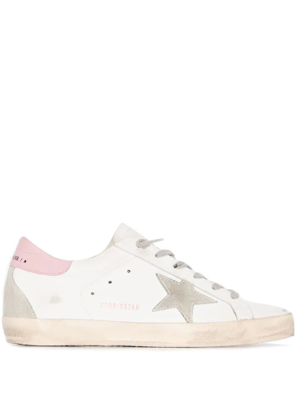 Superstar distressed lace-up sneakers