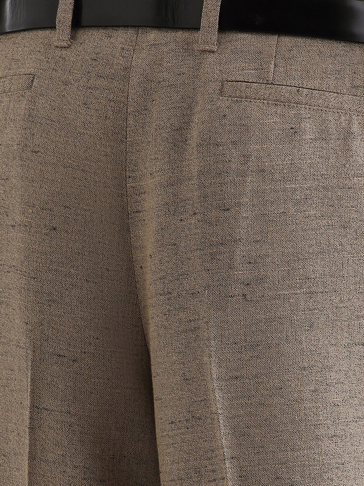 Mélange trousers with belt