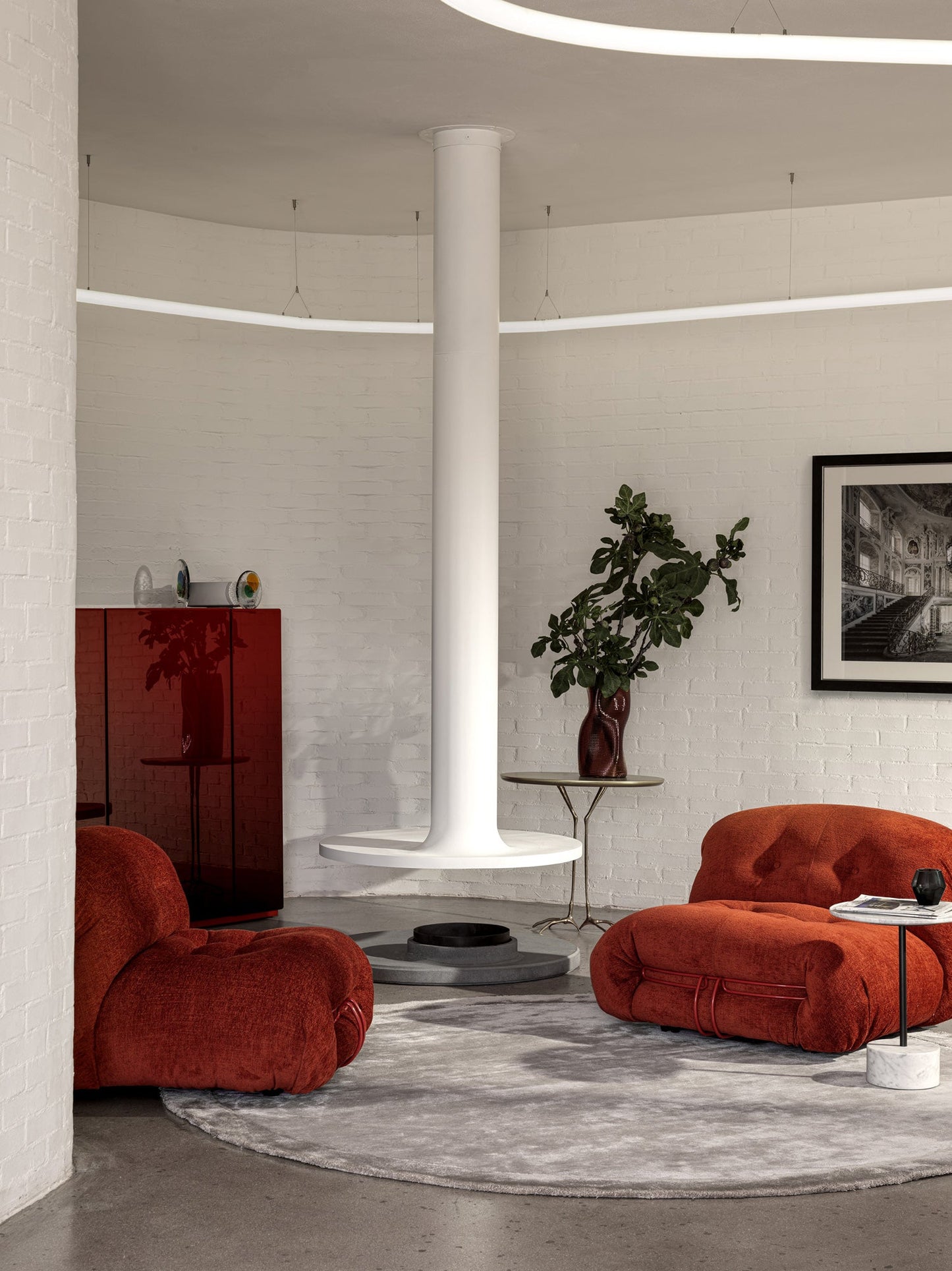 Colourdisc vase in brass with murano glass elements