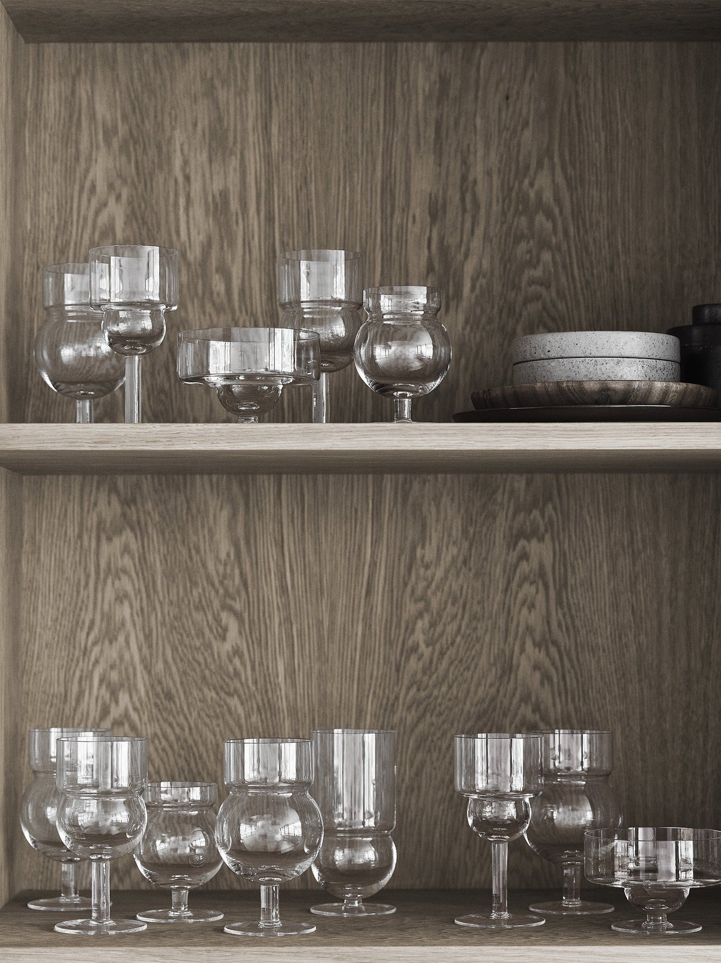 Sferico 5 glasses set in transparent glass