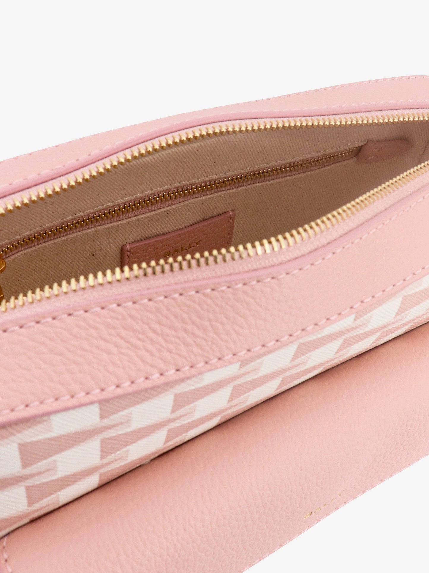 Coated canvas and leather shoulder bag with all-over print