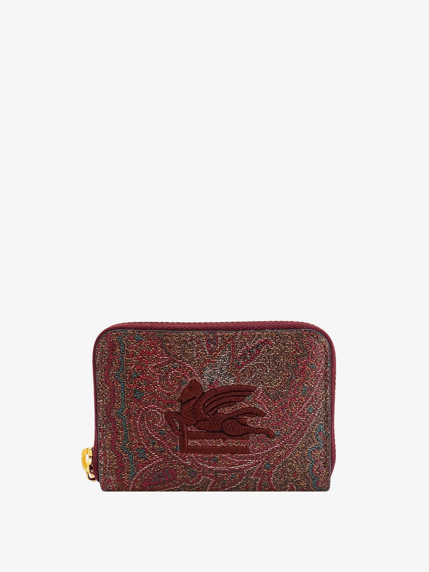 Portacarte in tessuto paisley con logo etro pegaso ricamato ETRO
