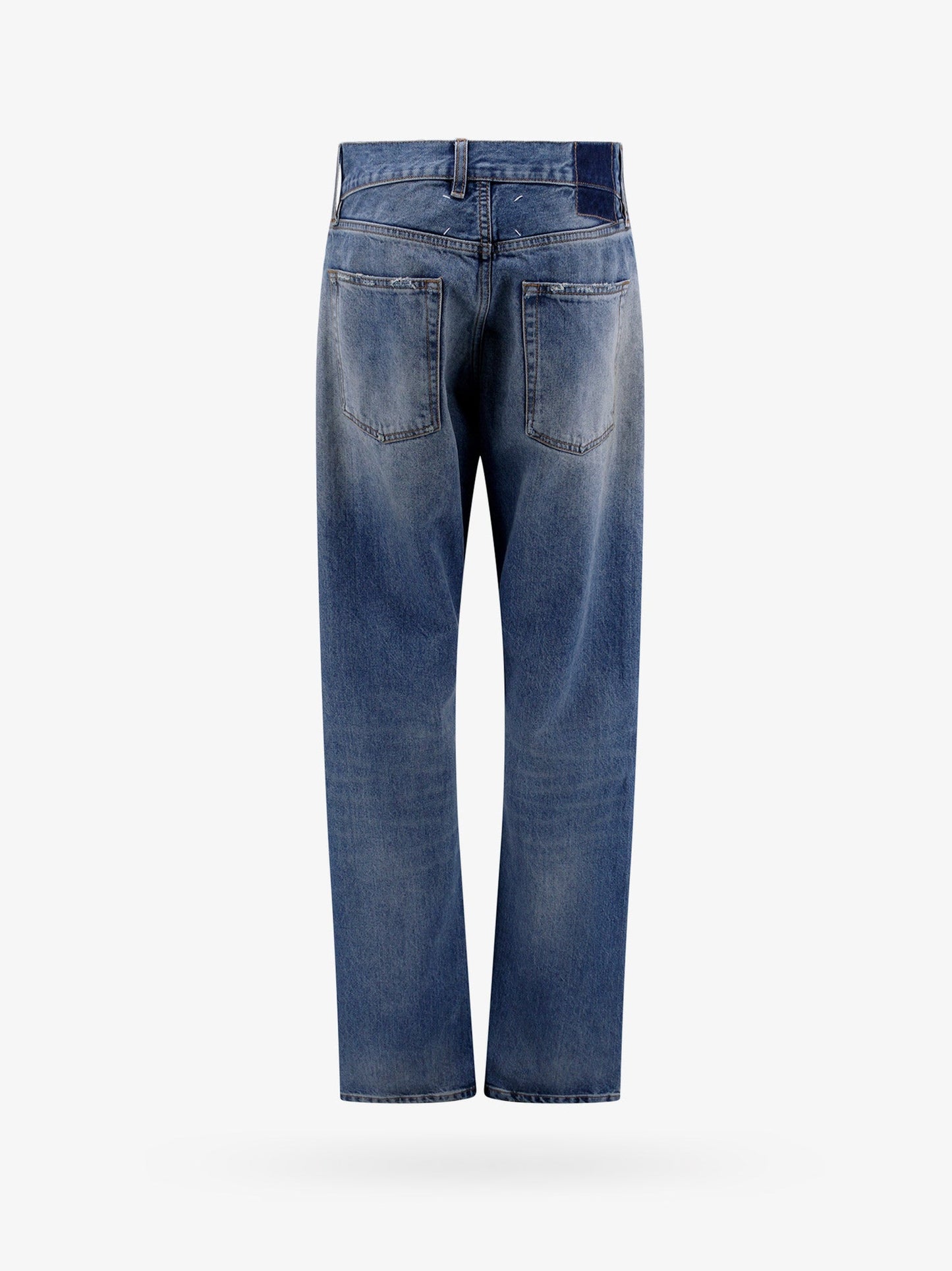 Stone washed straight leg jeans