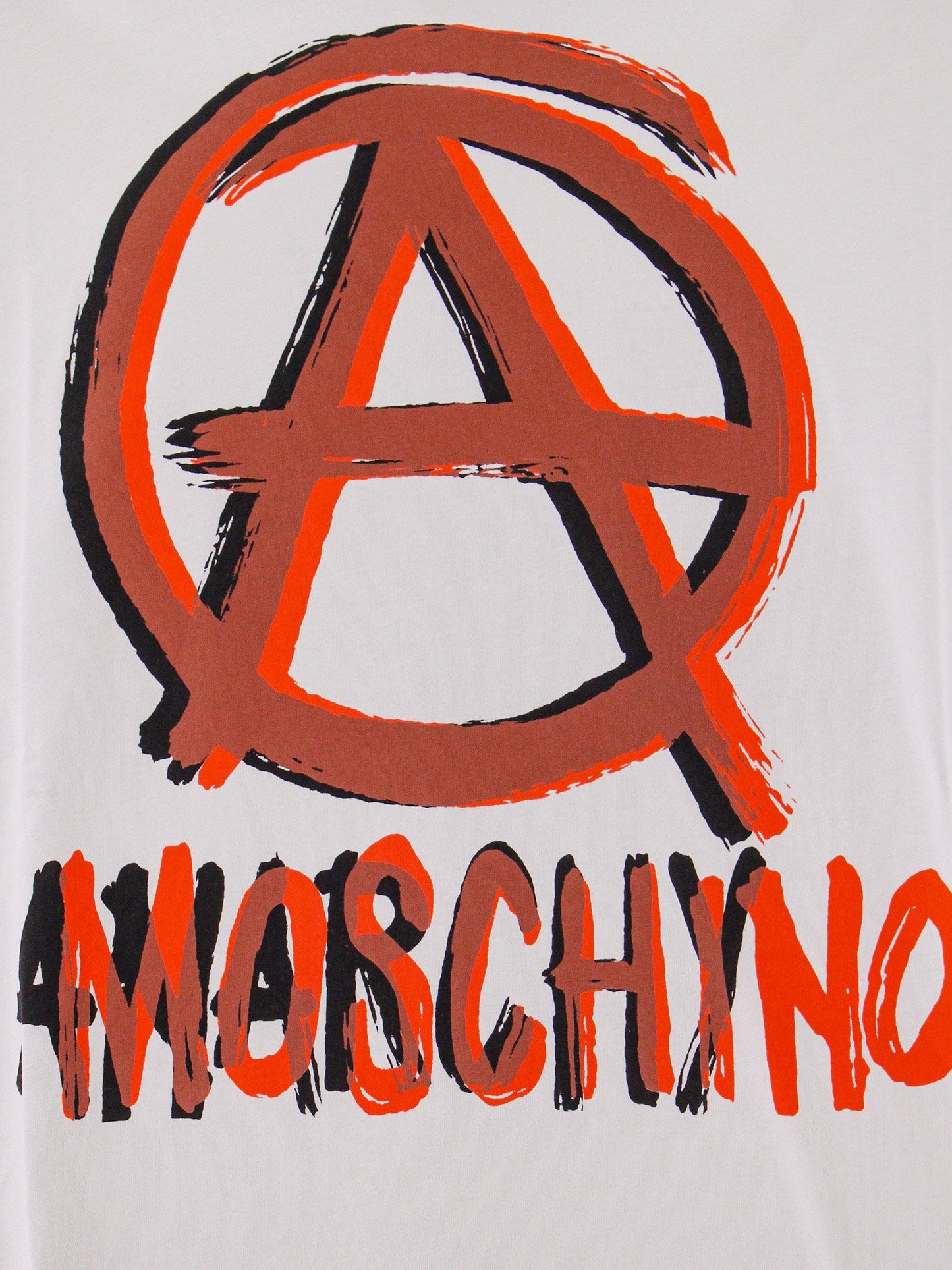 Cotton t-shirt with moschino anarchy logo