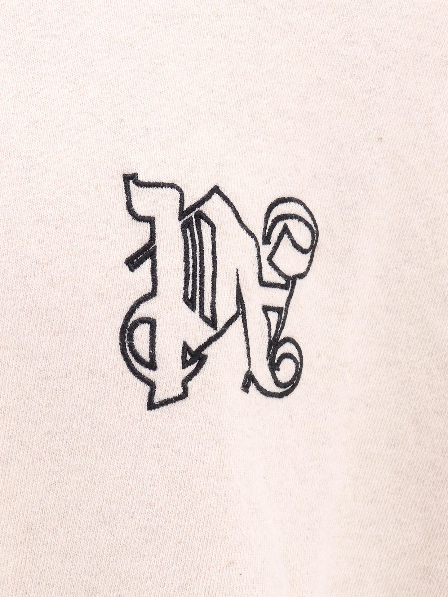 Linen and cotton sweatshirt with embroidered monogram