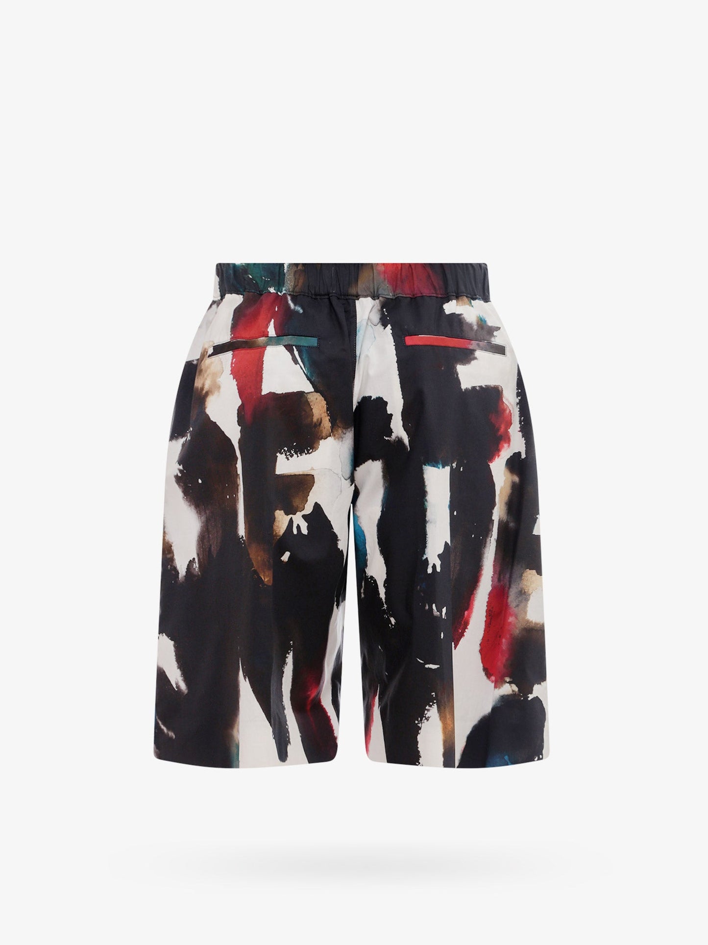 Cotton bermuda shorts with all-over graffiti acquerello print