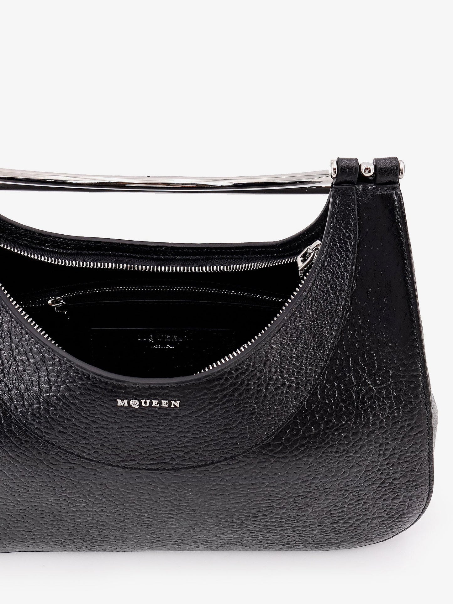 Borsa a mano in pelle con logo frontale