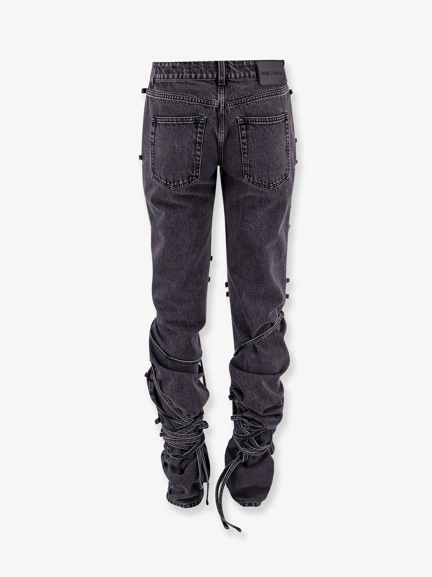 Black denim trouser with knot details