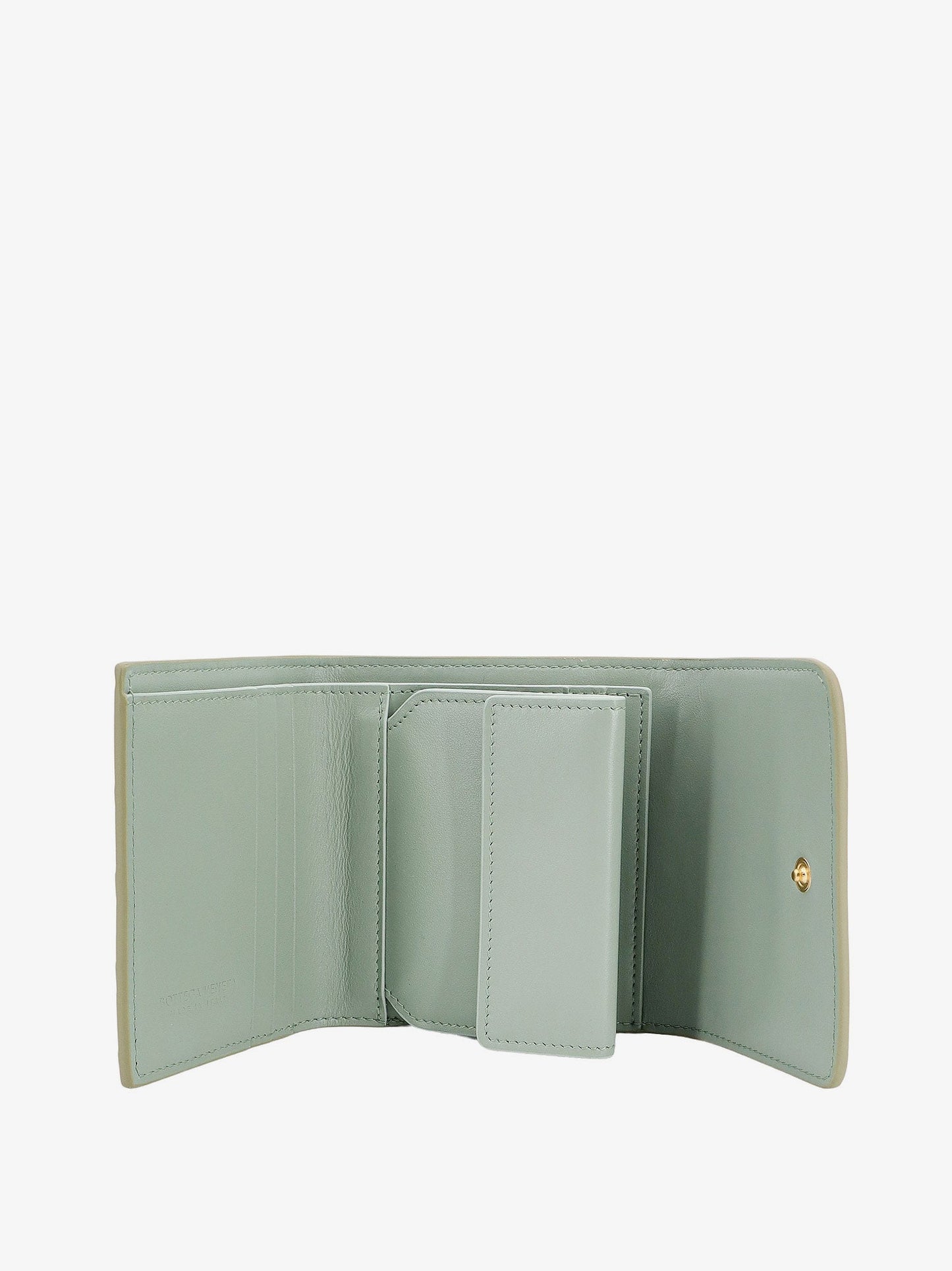 Leather wallet with intrecciato motif