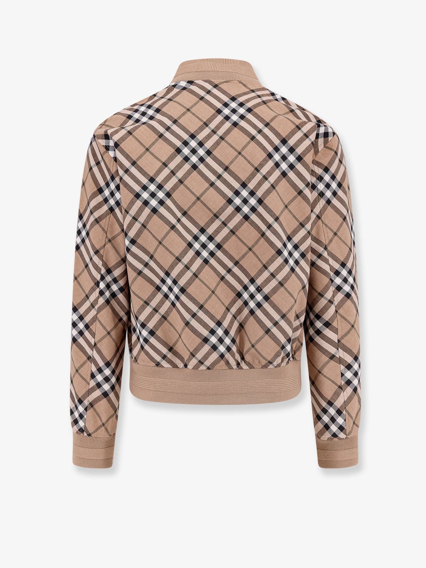 Wool blend jacket with check print