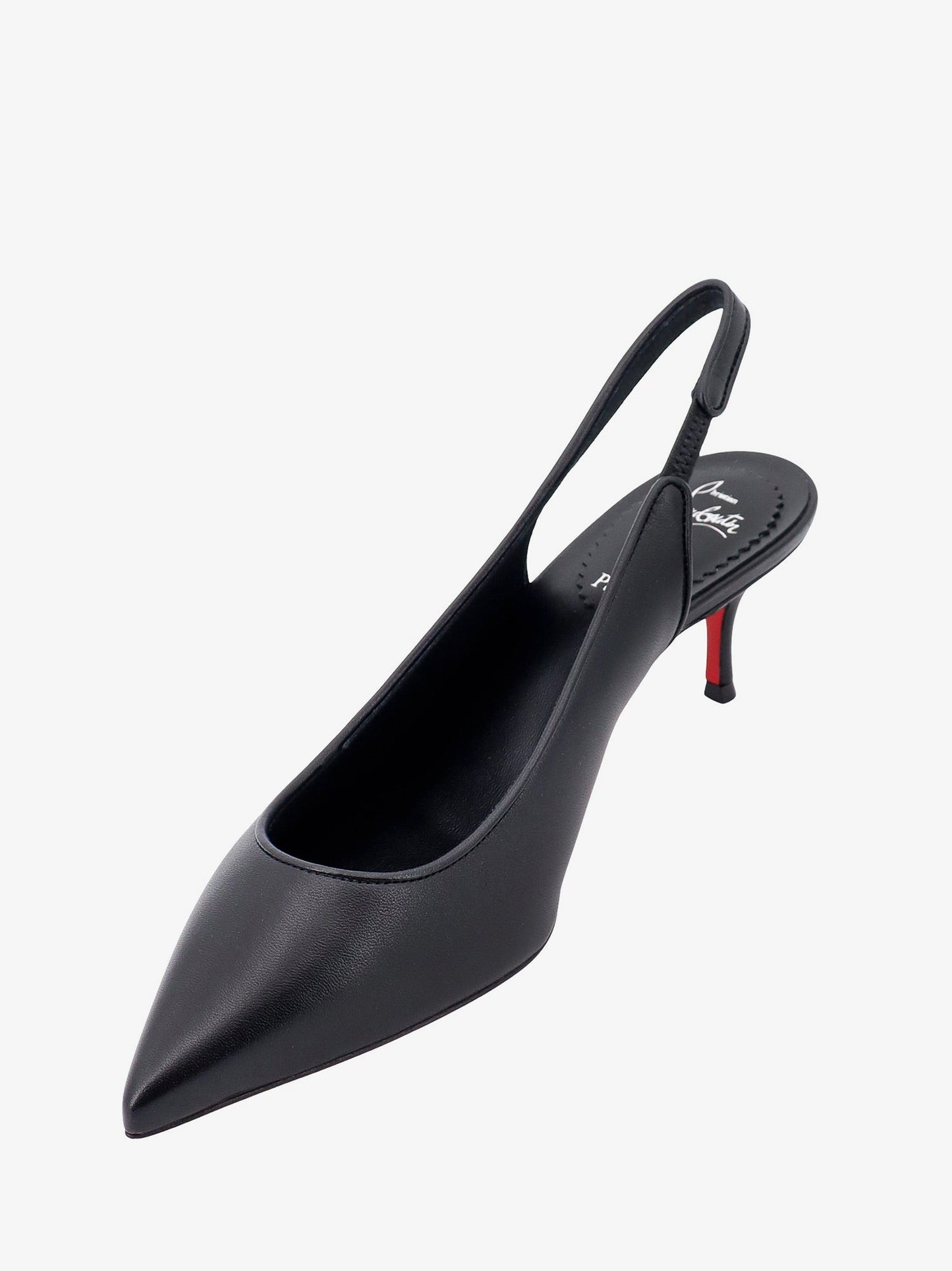 Sporty kate leather slingback with metal monogram