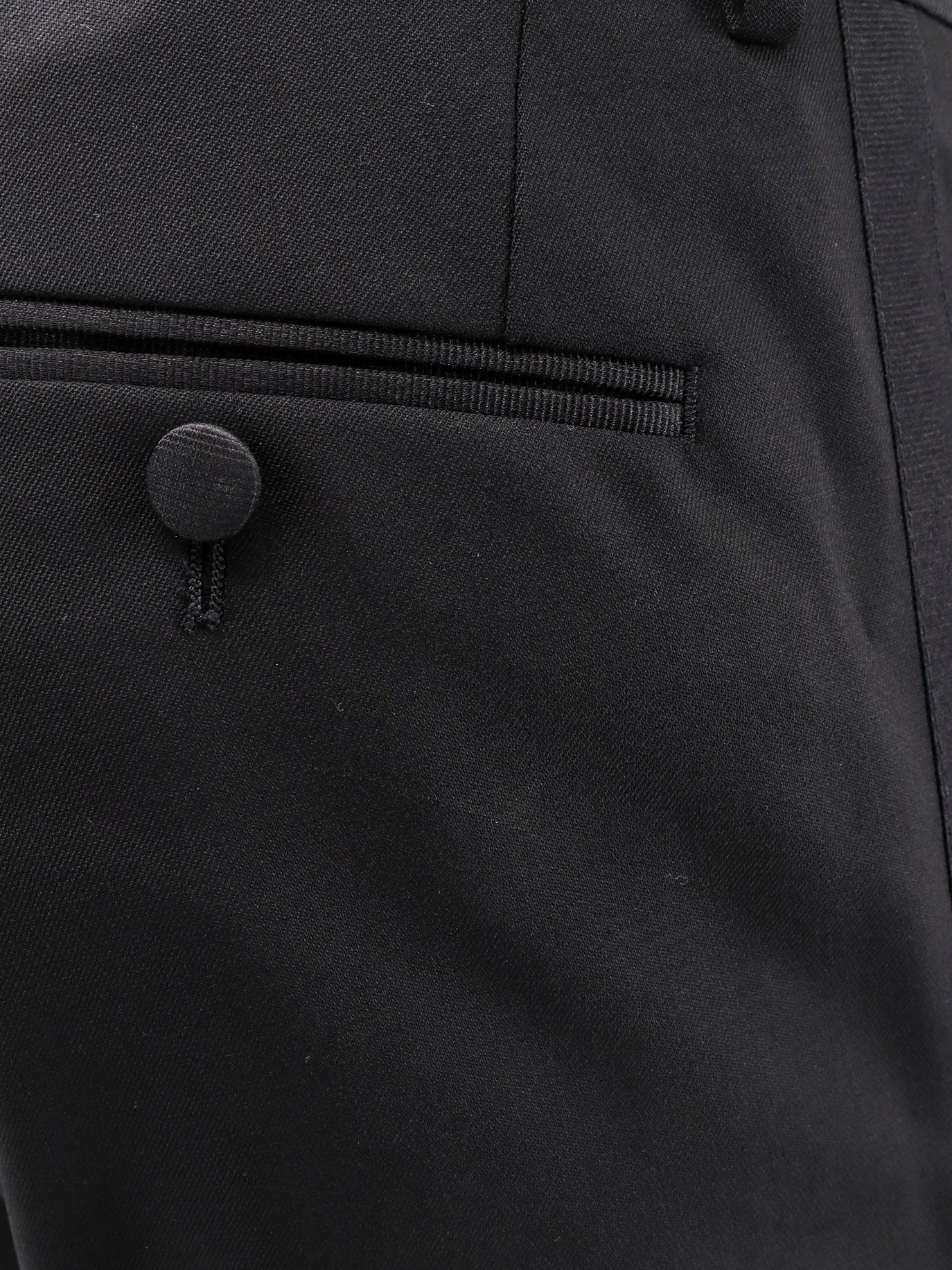 Virgin wool and silk tuxedo trouser