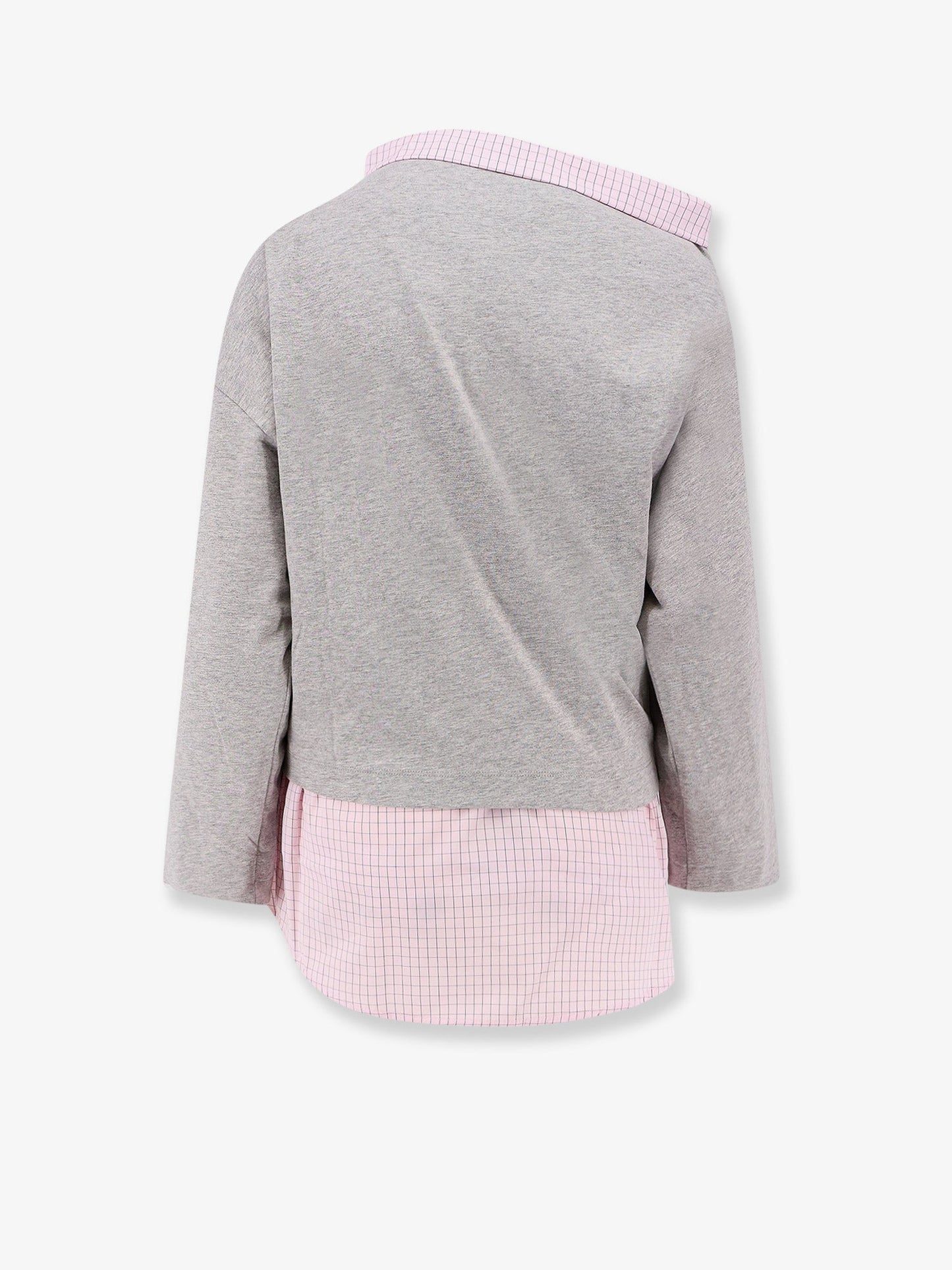 Cotton sweatshirt with contrasting shirt detail