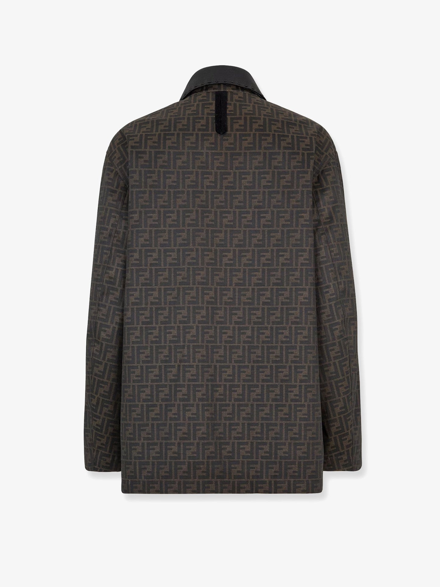 Ff fabric jacket with leather collar