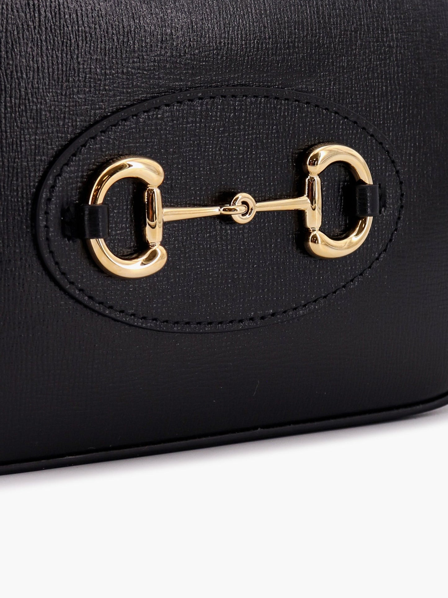 Leather shoulder bag with iconic metal horsebit