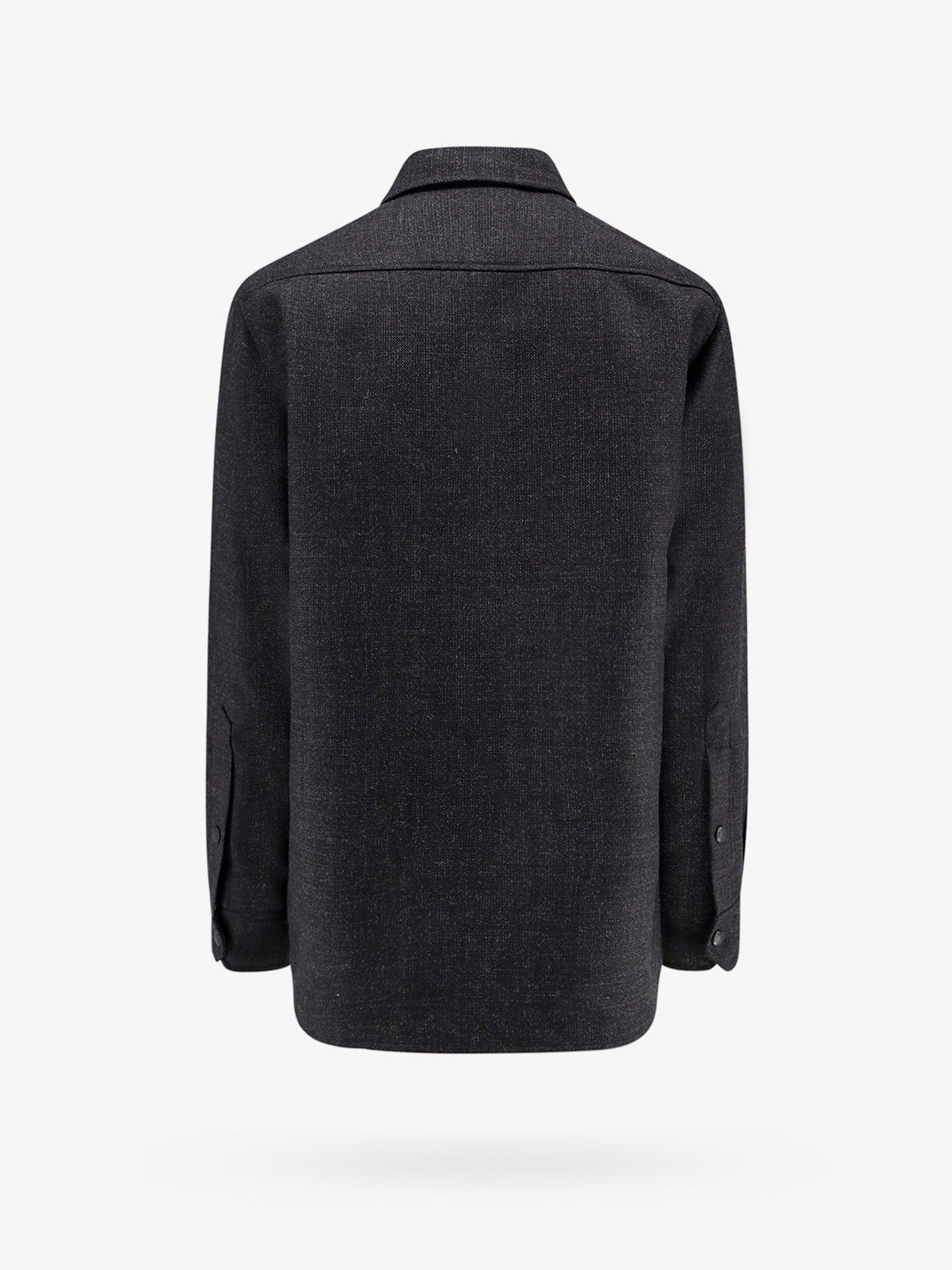 Virgin wool jacket with metal v-detail