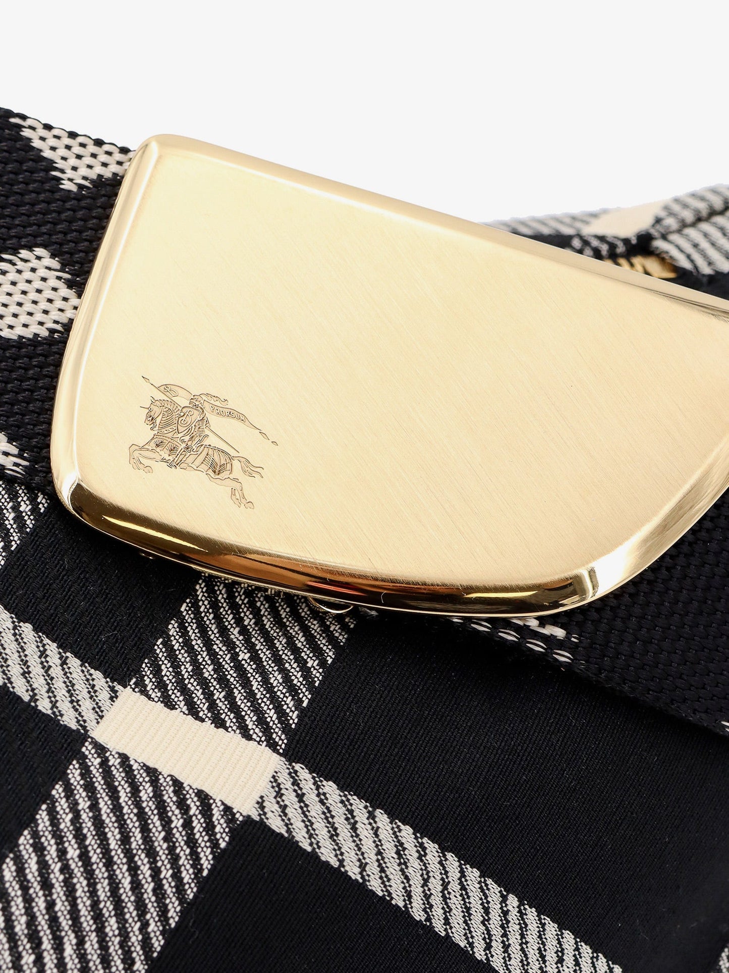 Fabric shoulder bag with burberry check motif