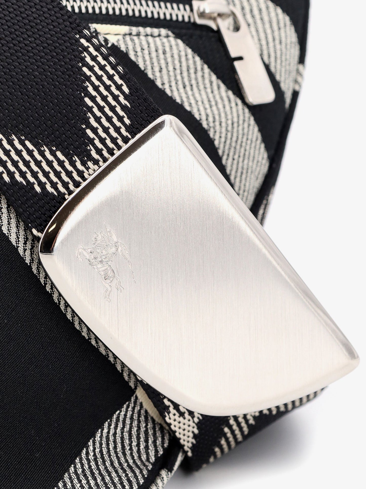 Messenger cotton blend bag with burberry check jacquard motif