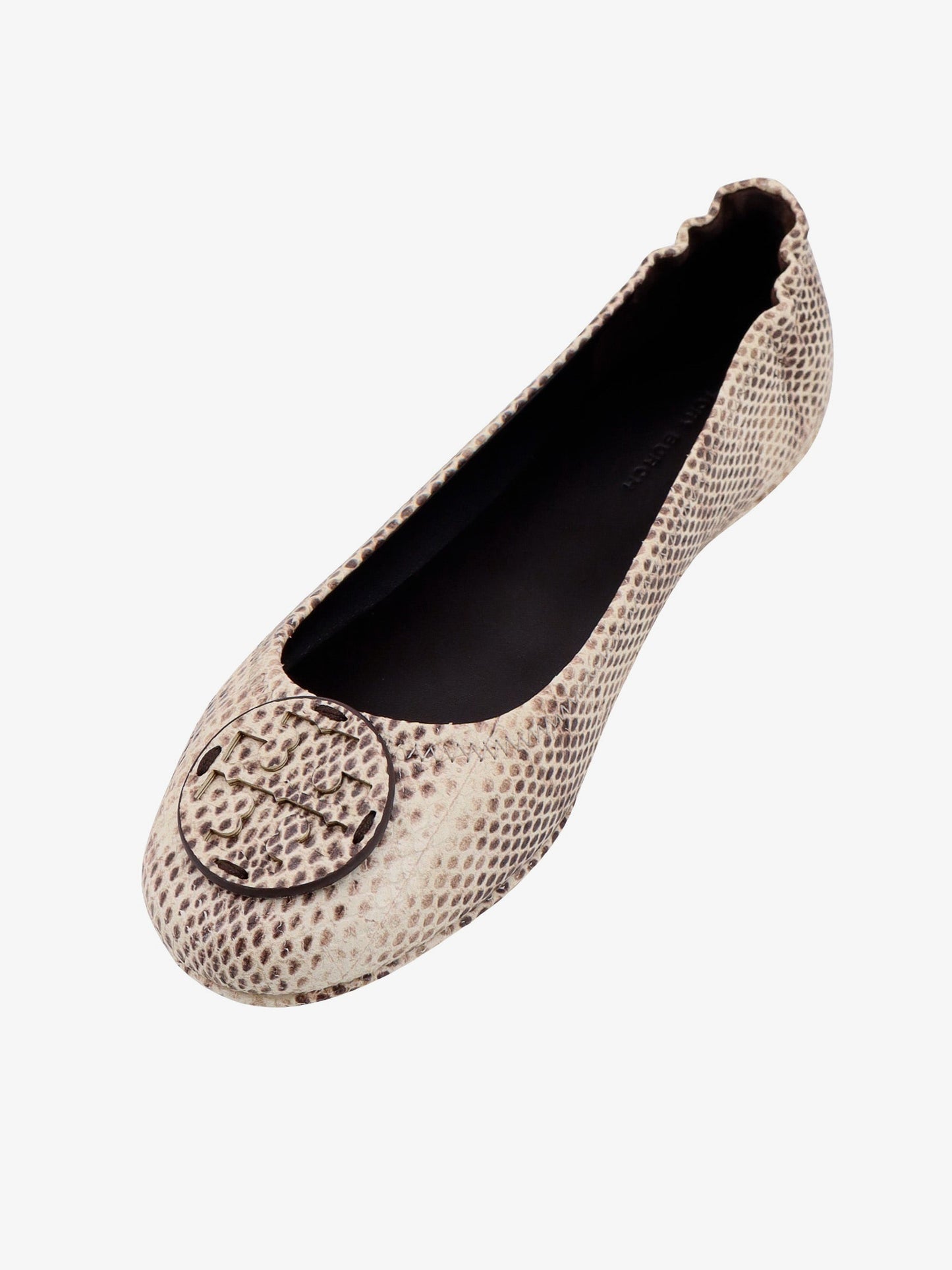 Leather ballerinas with animalier print
