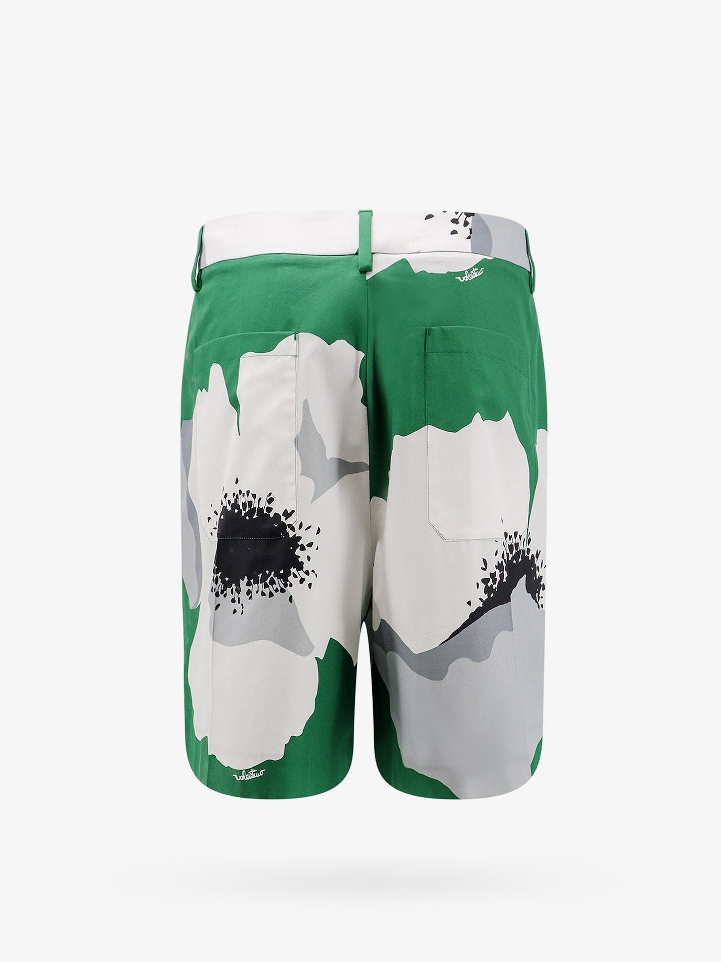 Cotton bermuda shorts with valentino flower portrait print