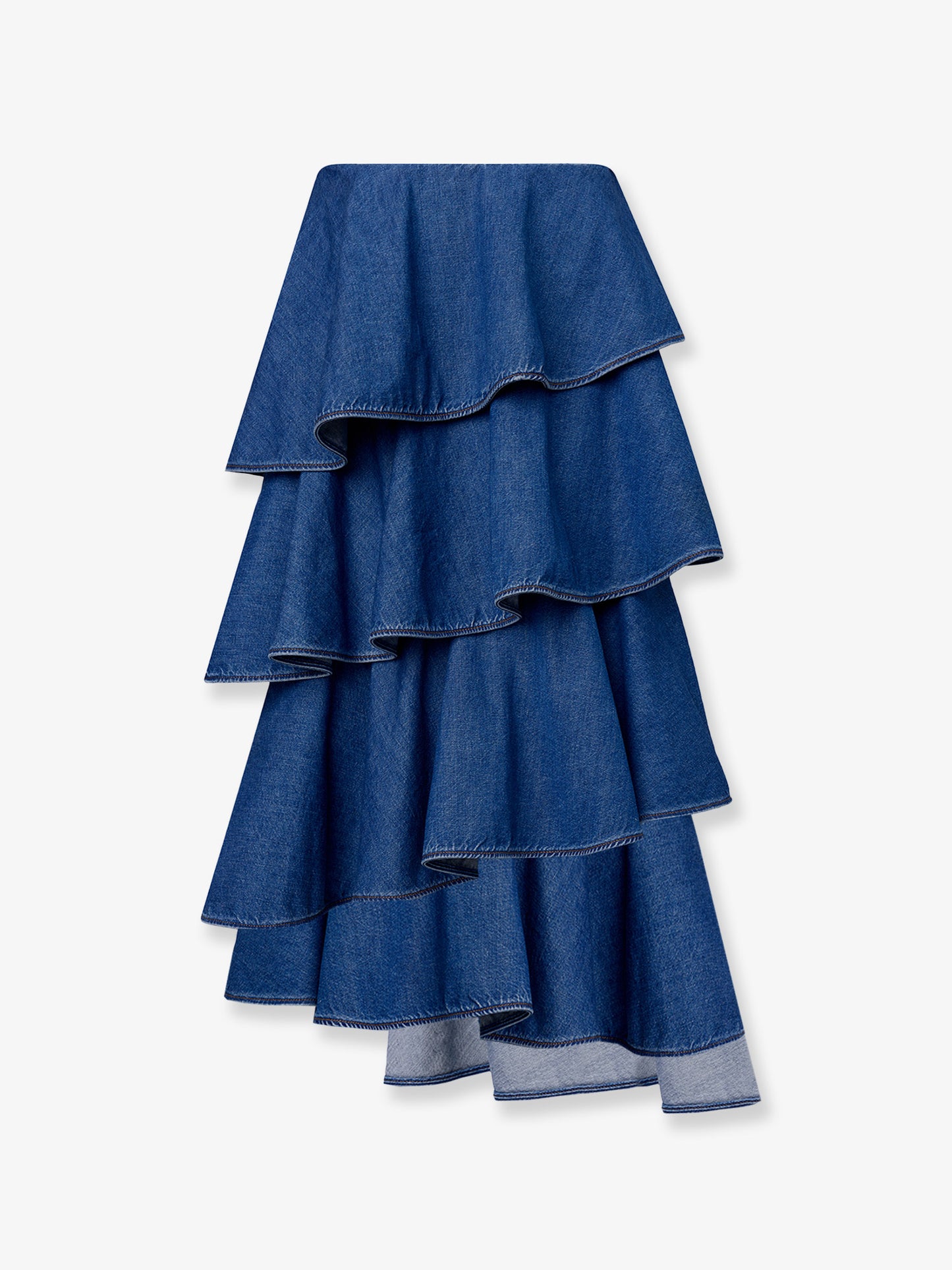 Spiral denim skirt