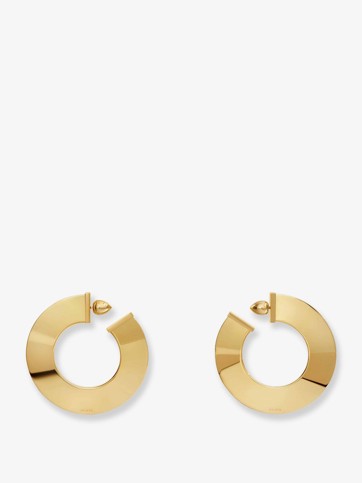 Blade Hoop S earrings with Logo detail ALAIA - Nugnes1920, image size:1499x2000