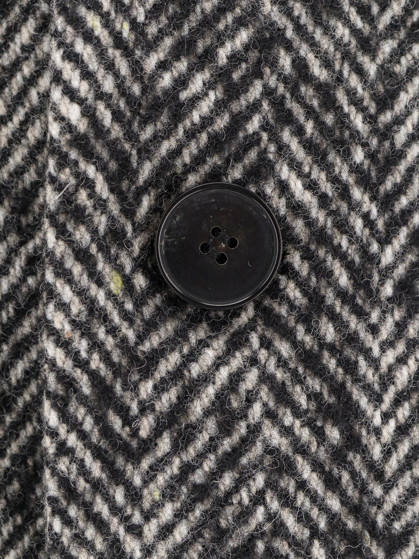 Herringbone pattern wool coat