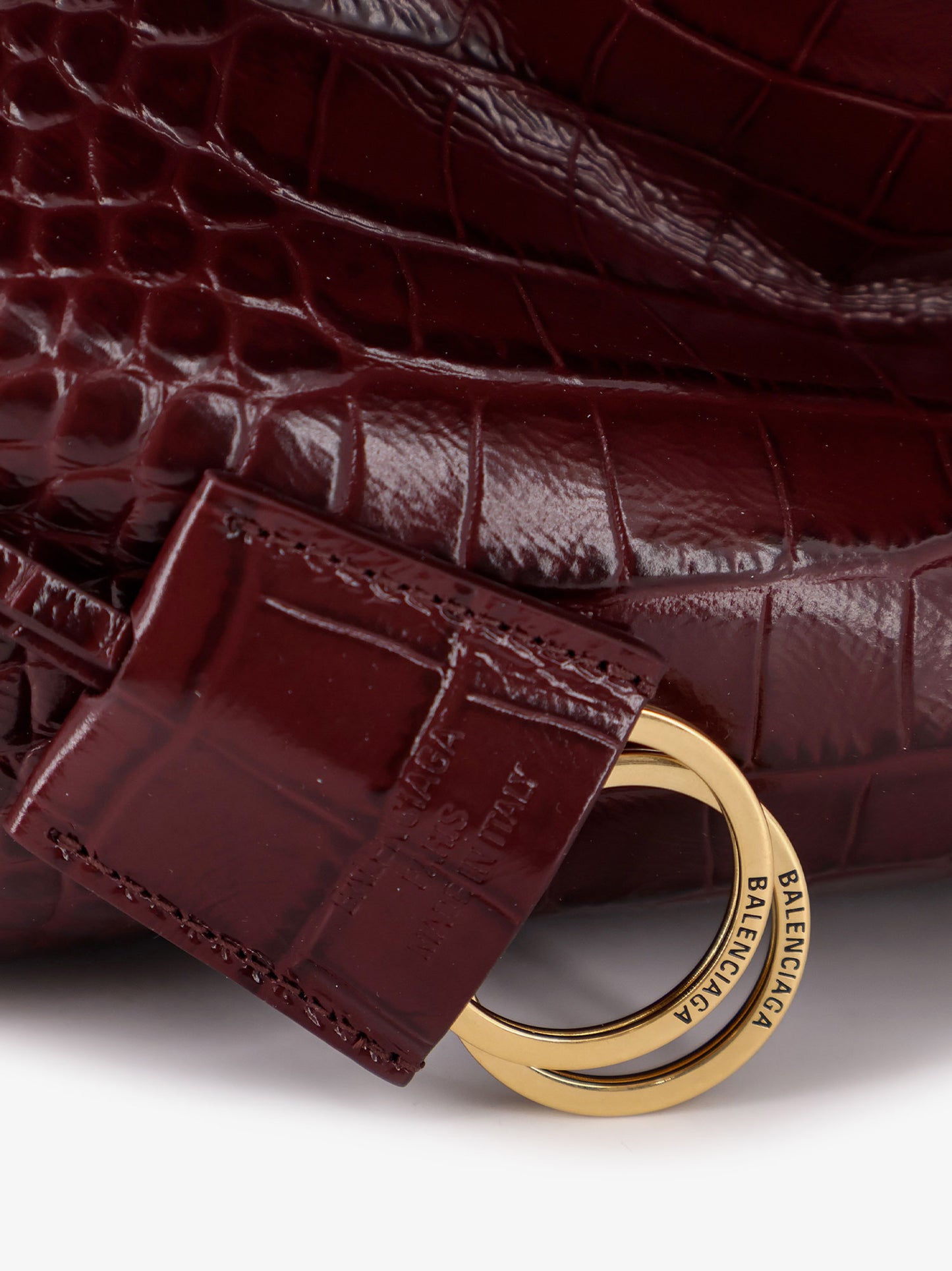 Rodeo leather shoulder bag with croco effect