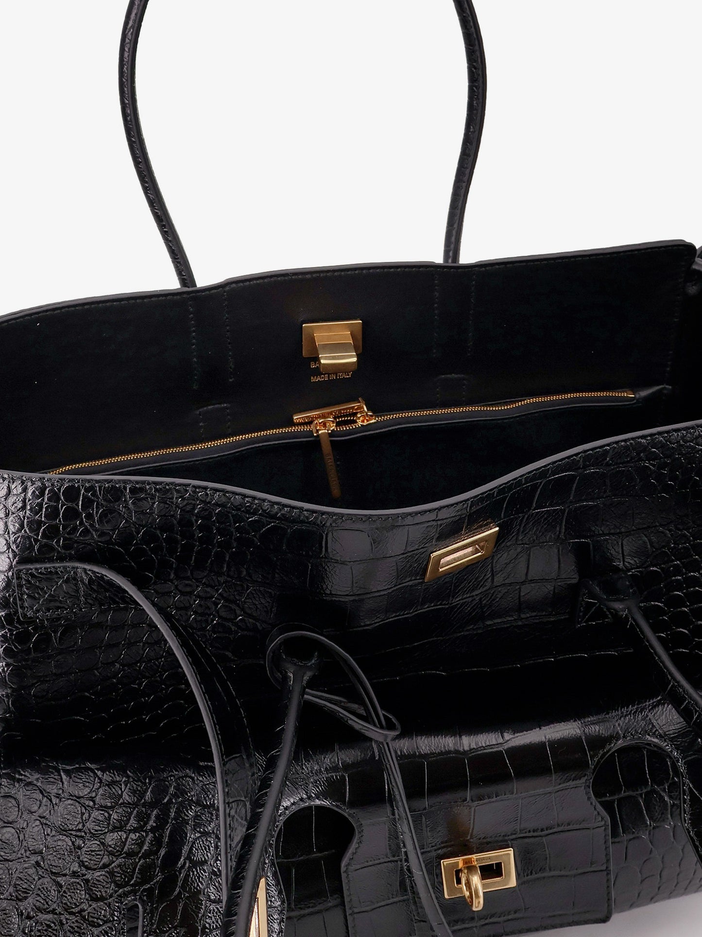 Carry All Bel Air leather shoulder bag with croco effect