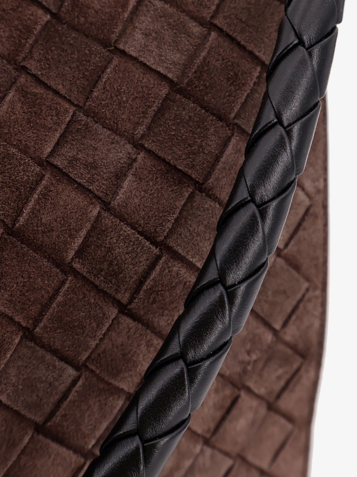 Intrecciato suede shoulder bag
