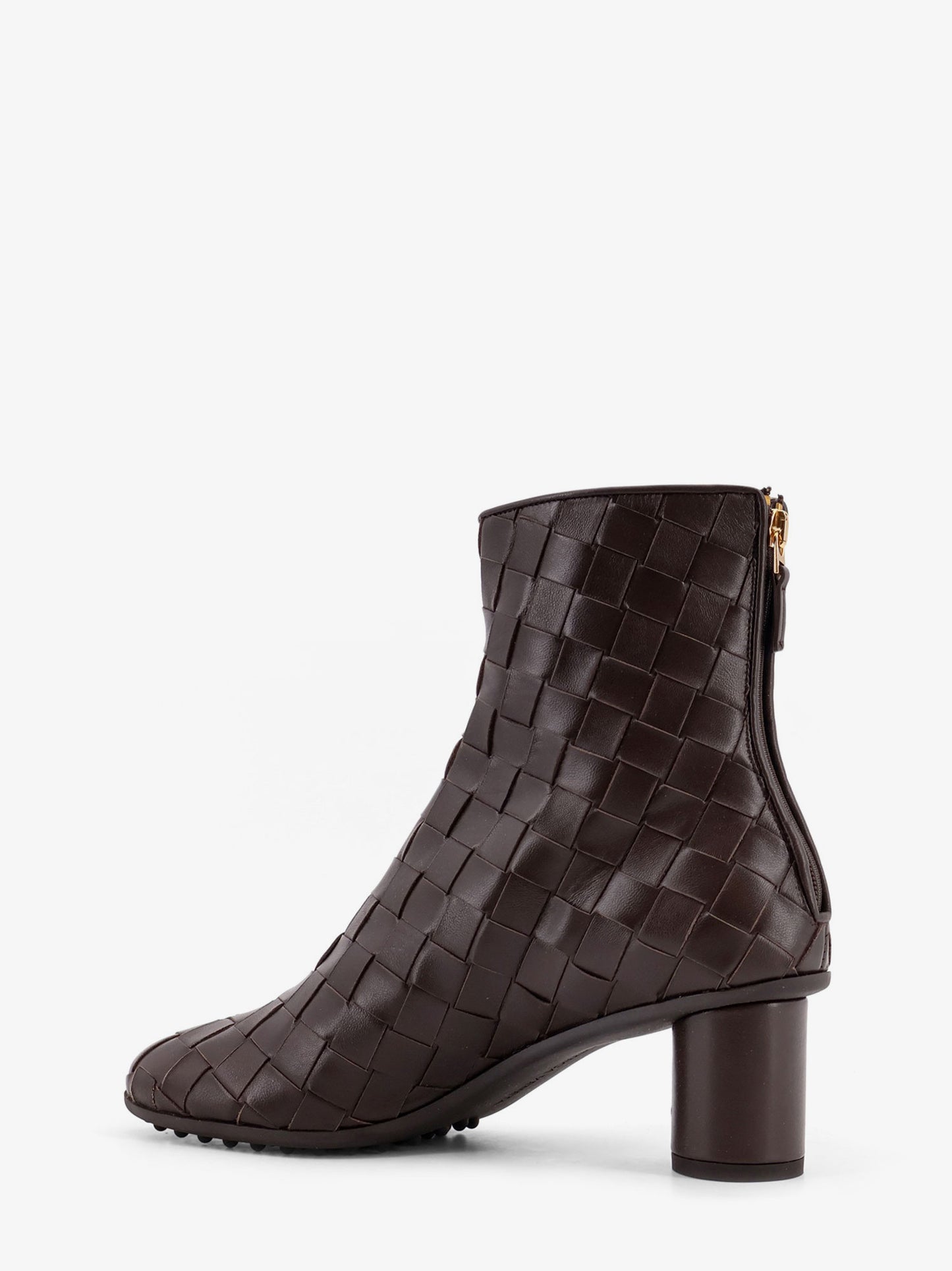 Leather ankle boots with Intrecciato motif