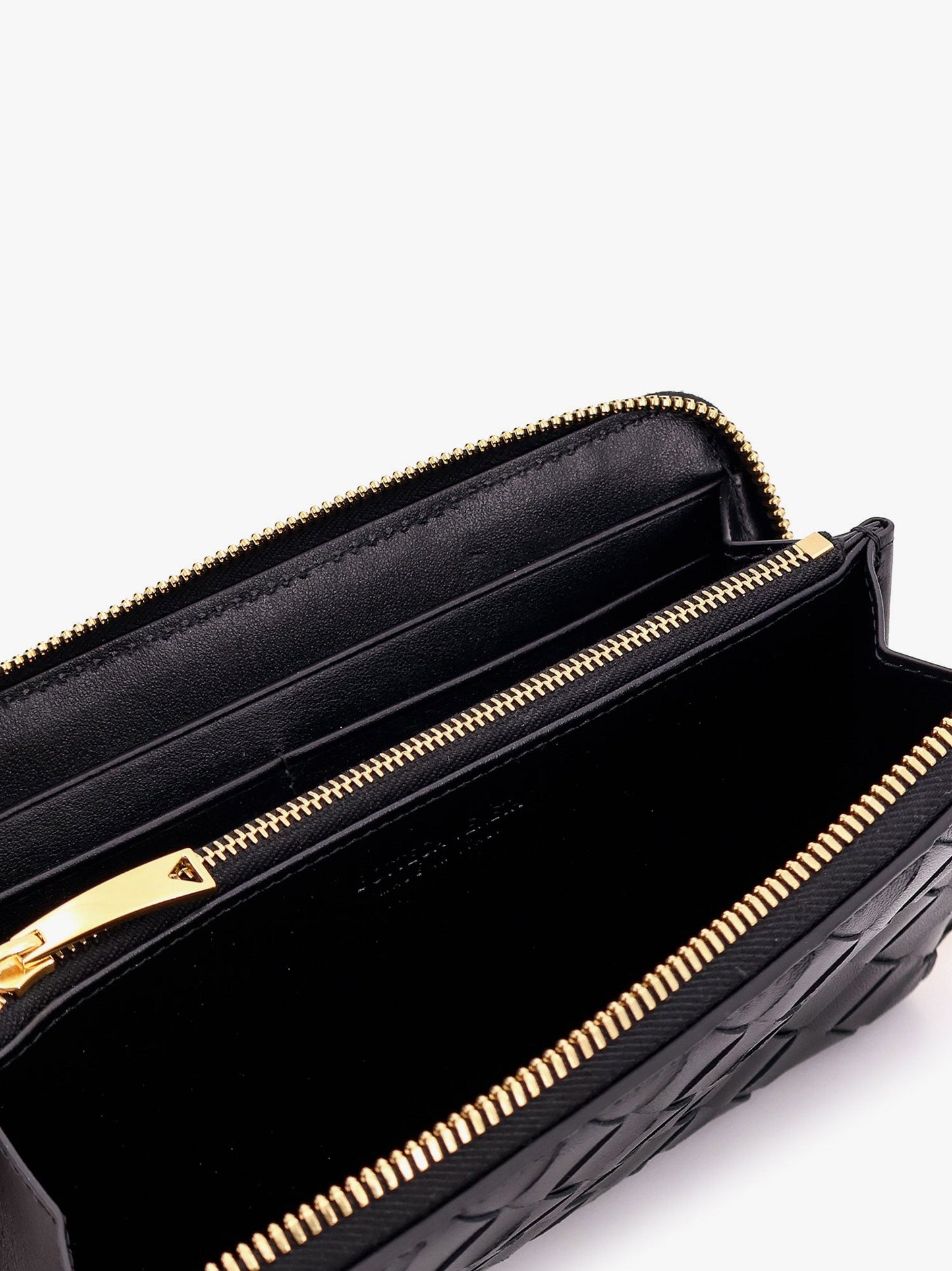 Portafoglio in pelle con motivo Intrecciato