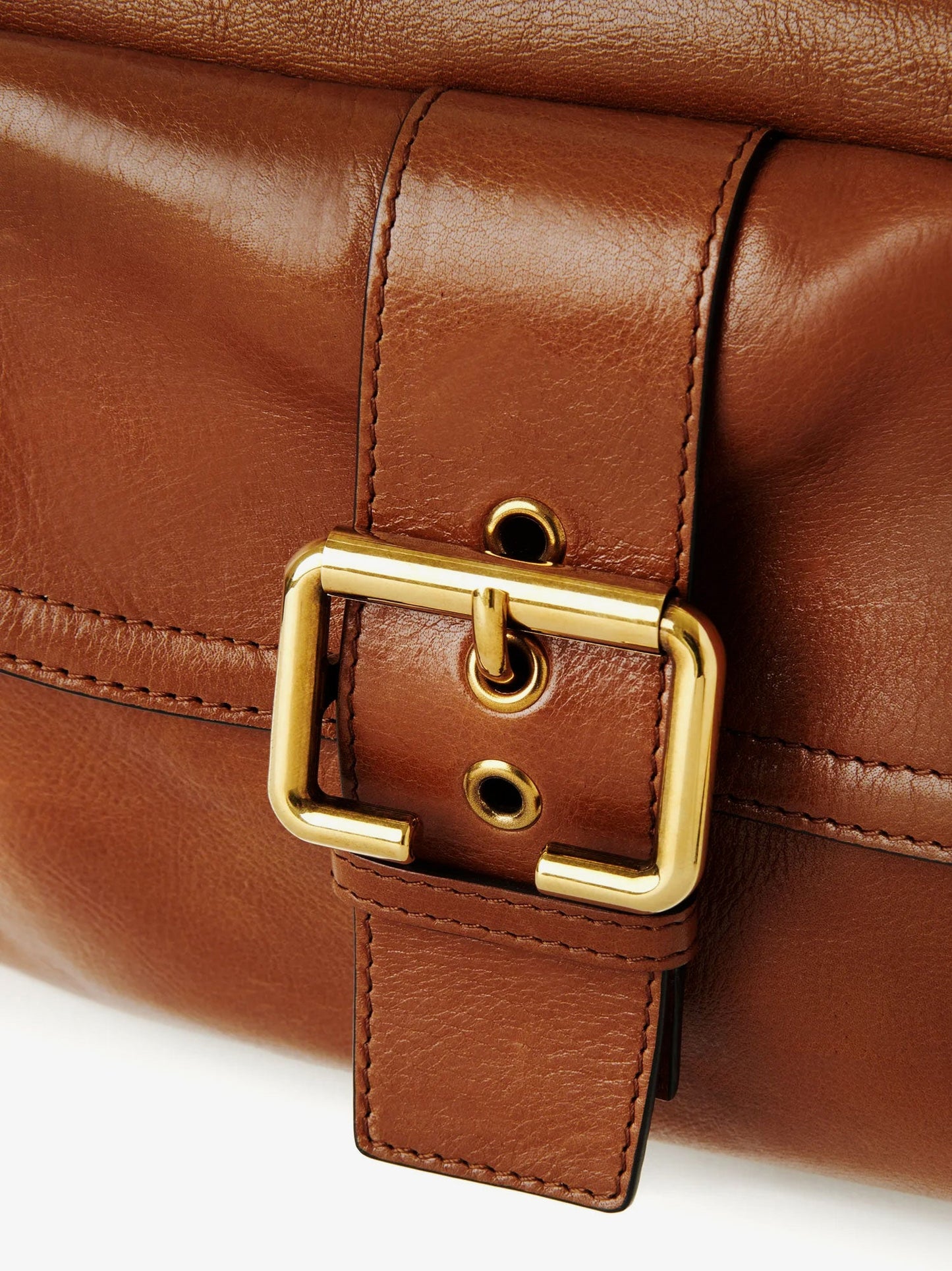 Carry shiny buffalo leather shoulder bag