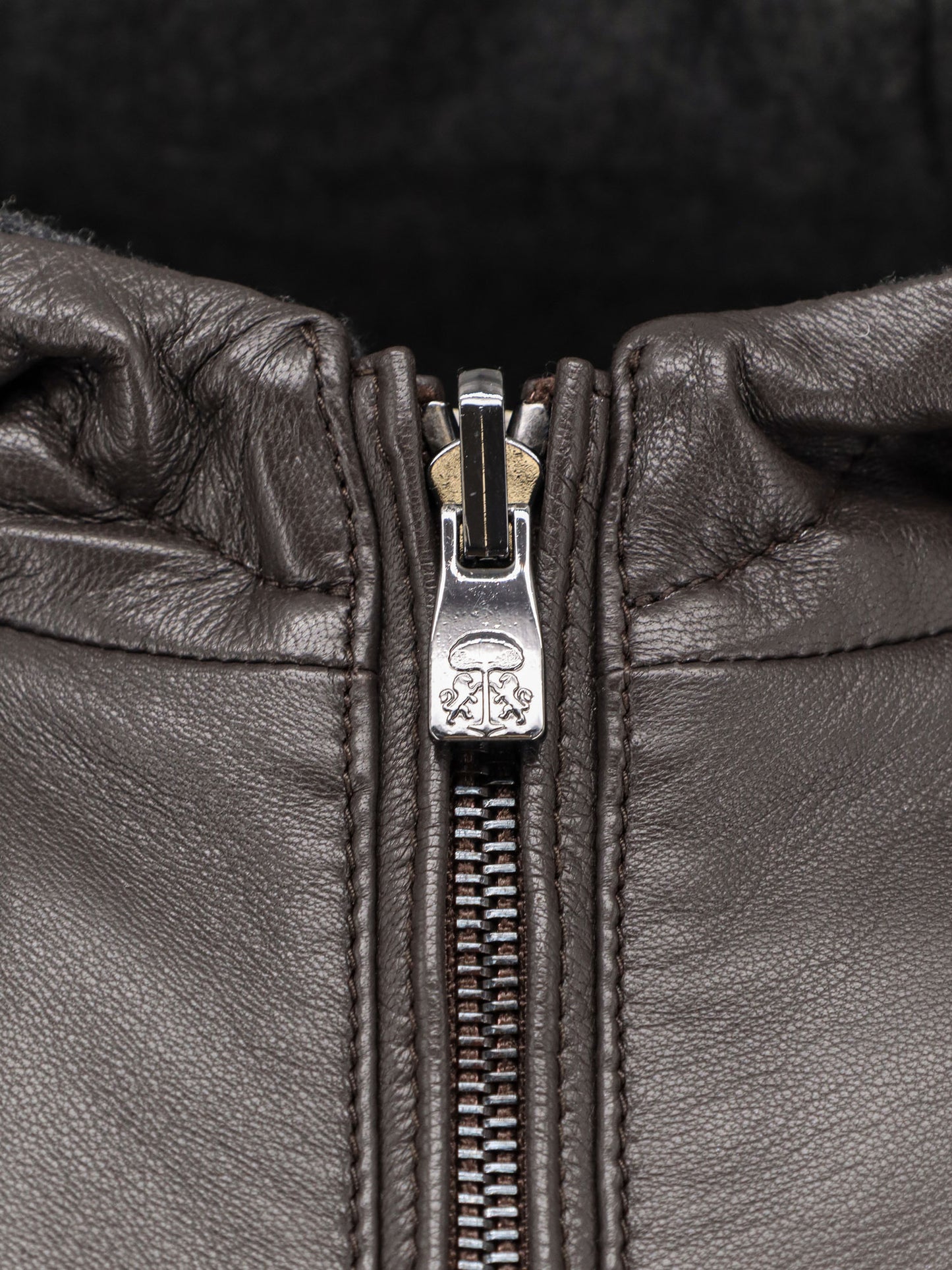 Padded reversible leather jacket