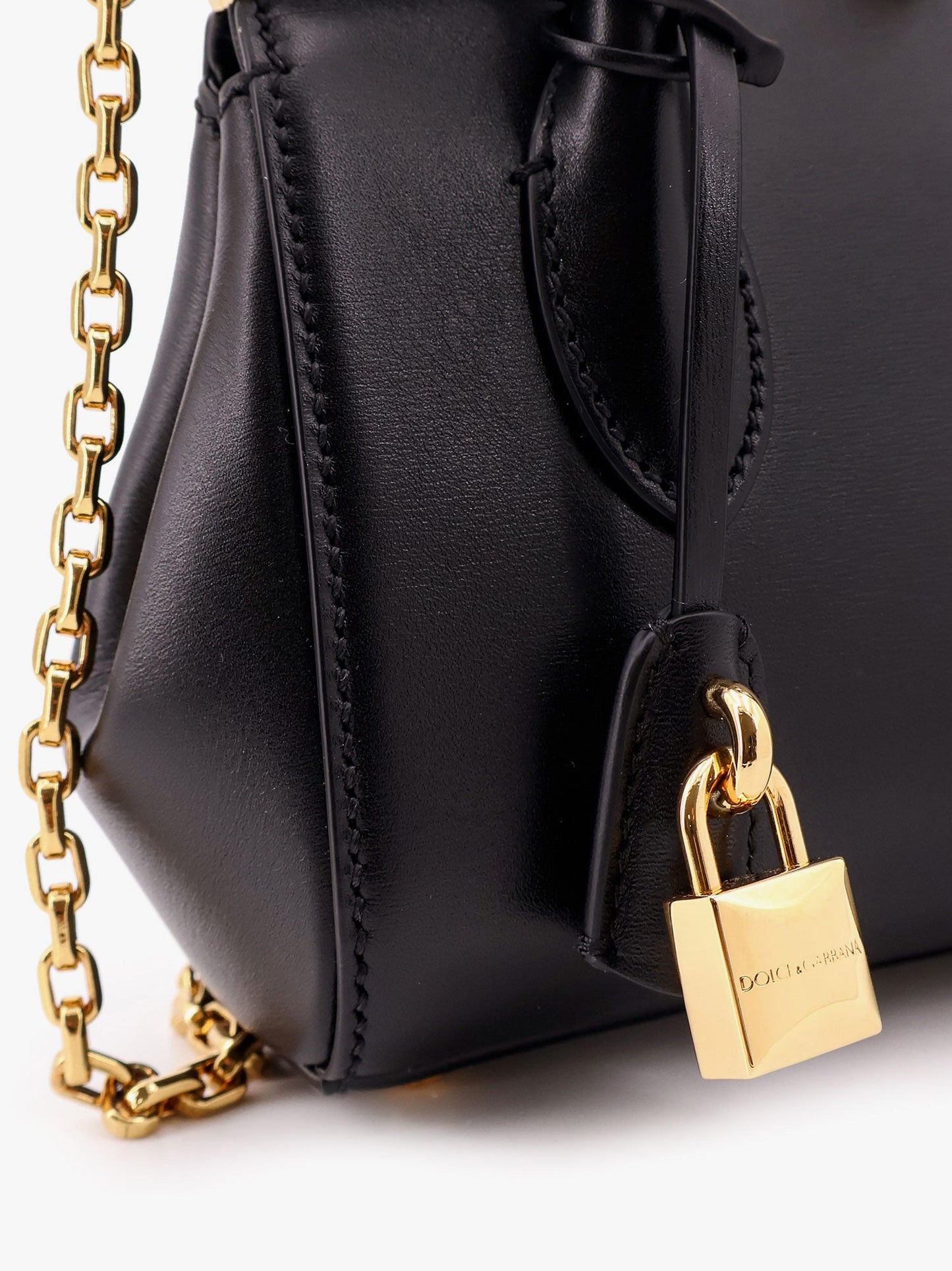 Marlene leather handbag with logo print