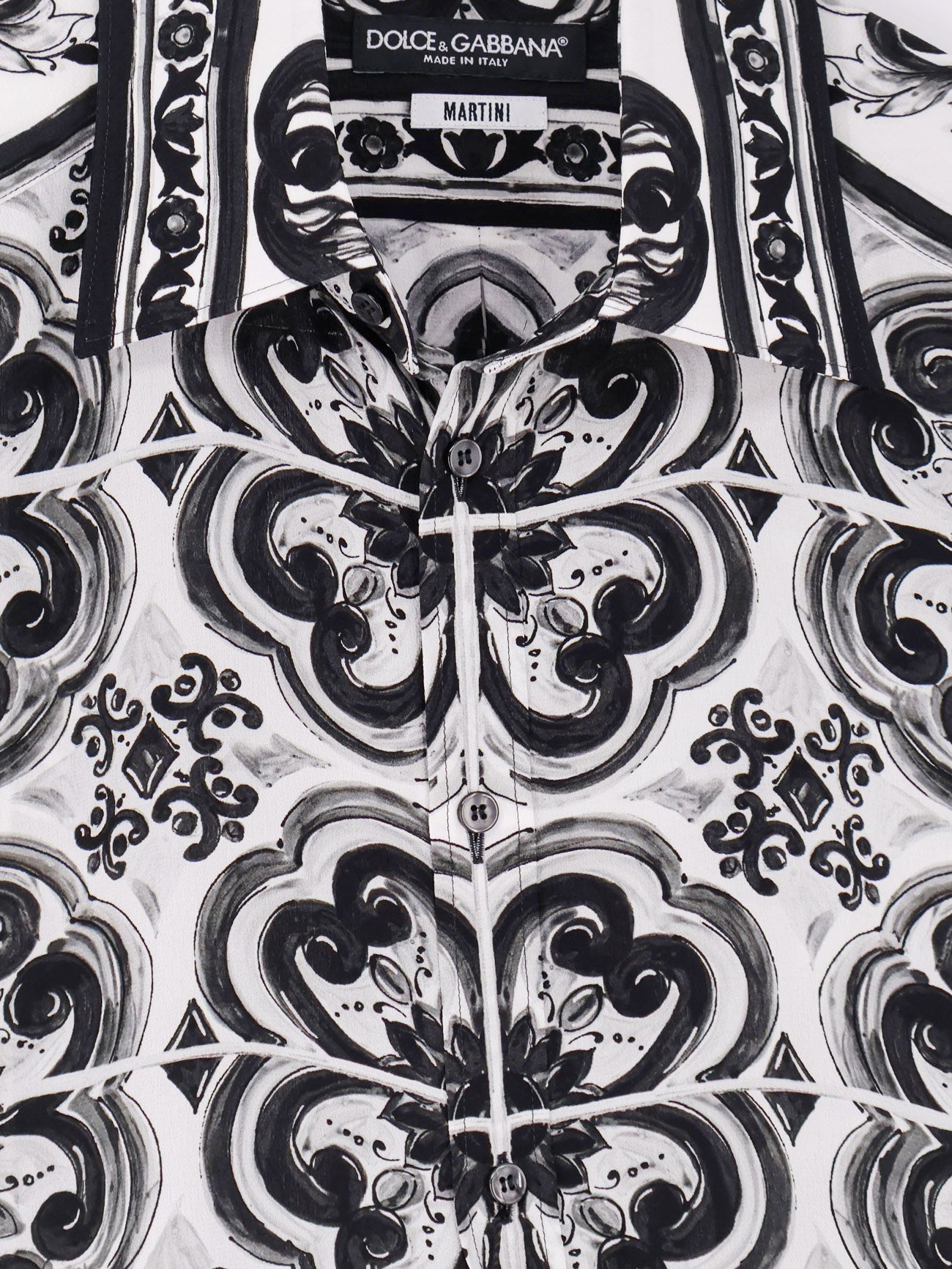 Silk shirt with Maiolica print