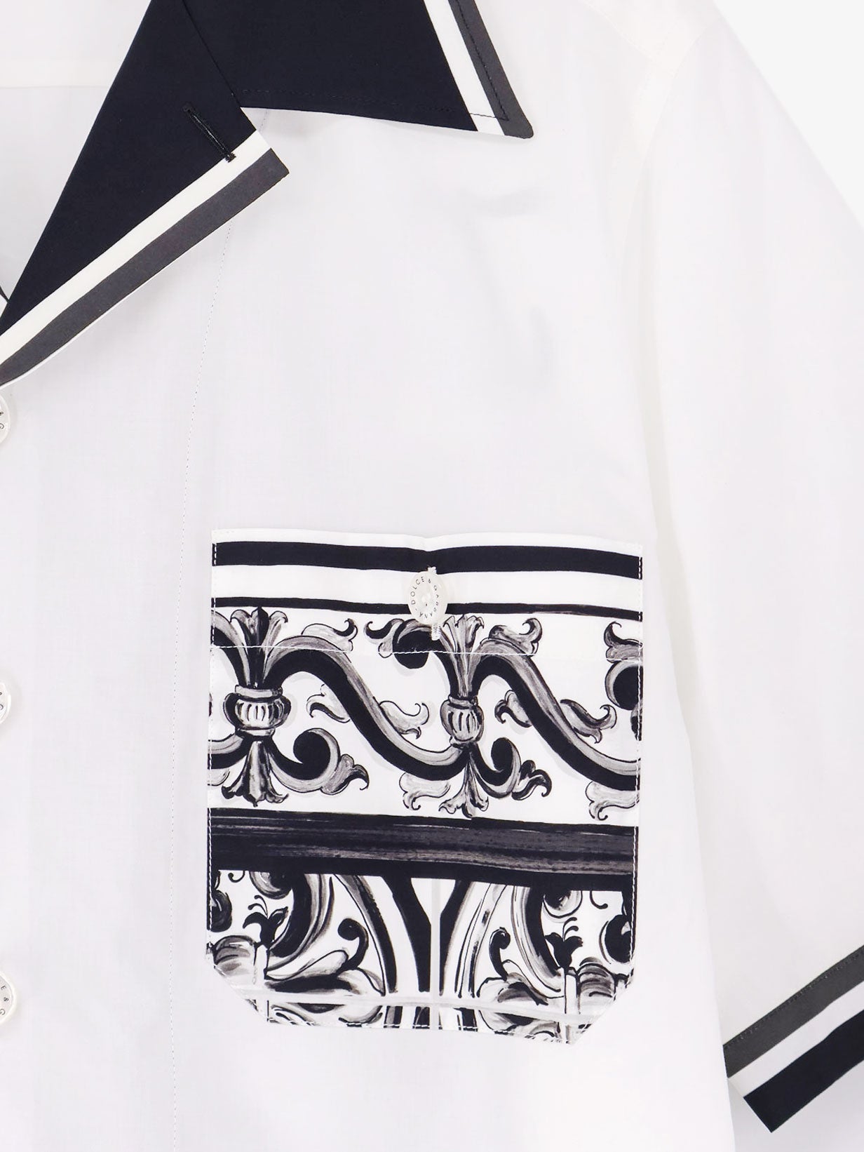 Cotton shirt with maxi Maiolica print on the back