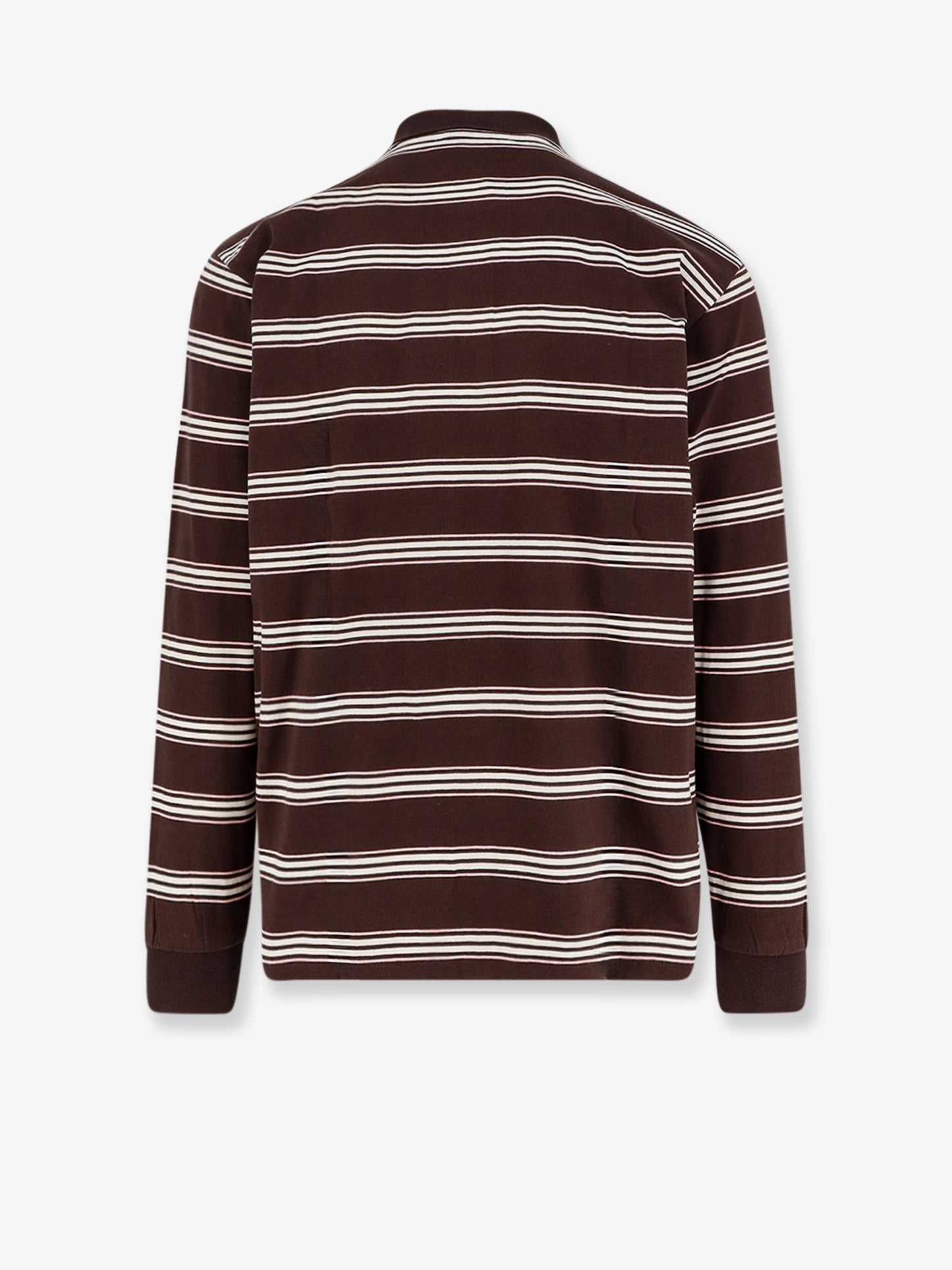 Cotton polo shirt with striped pattern