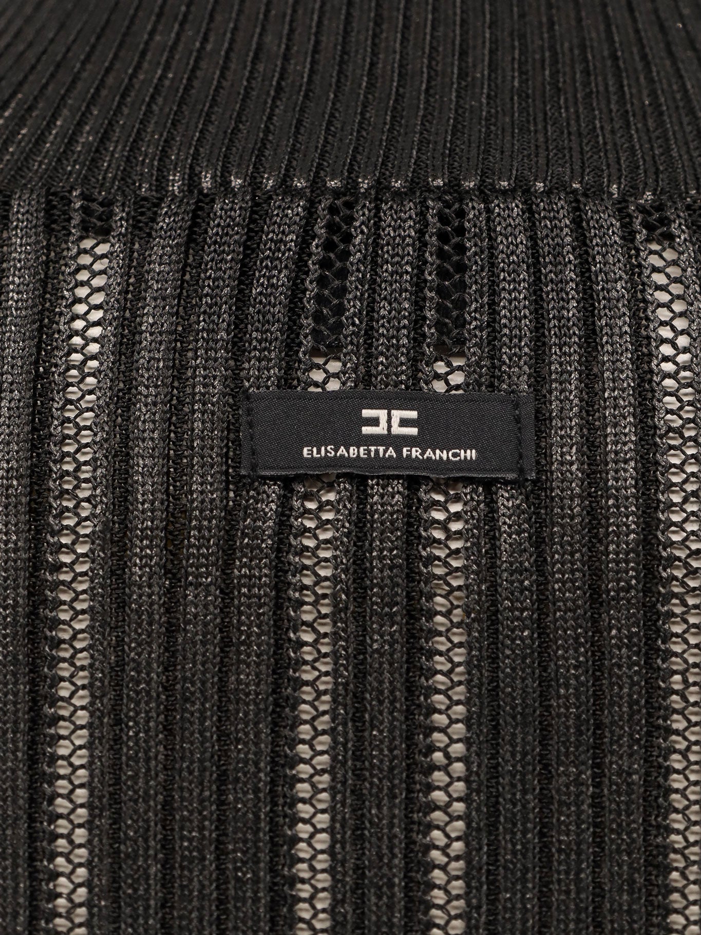 Metallic fabric turtleneck sweater