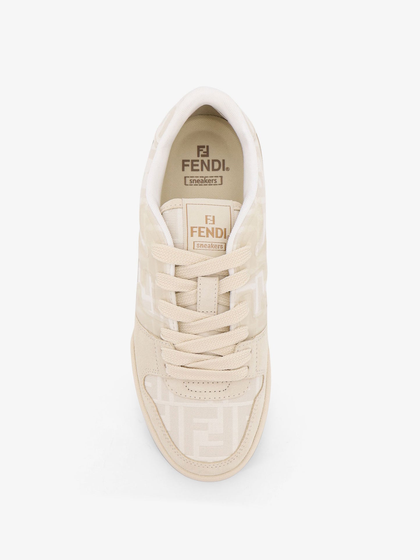 Fendi Match FF Jacquard and leather sneakers