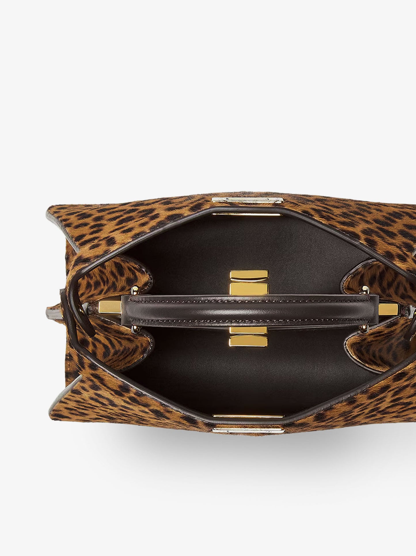Peekaboo IseeU Petite Leather shoulder bag with Fendi Leo Print