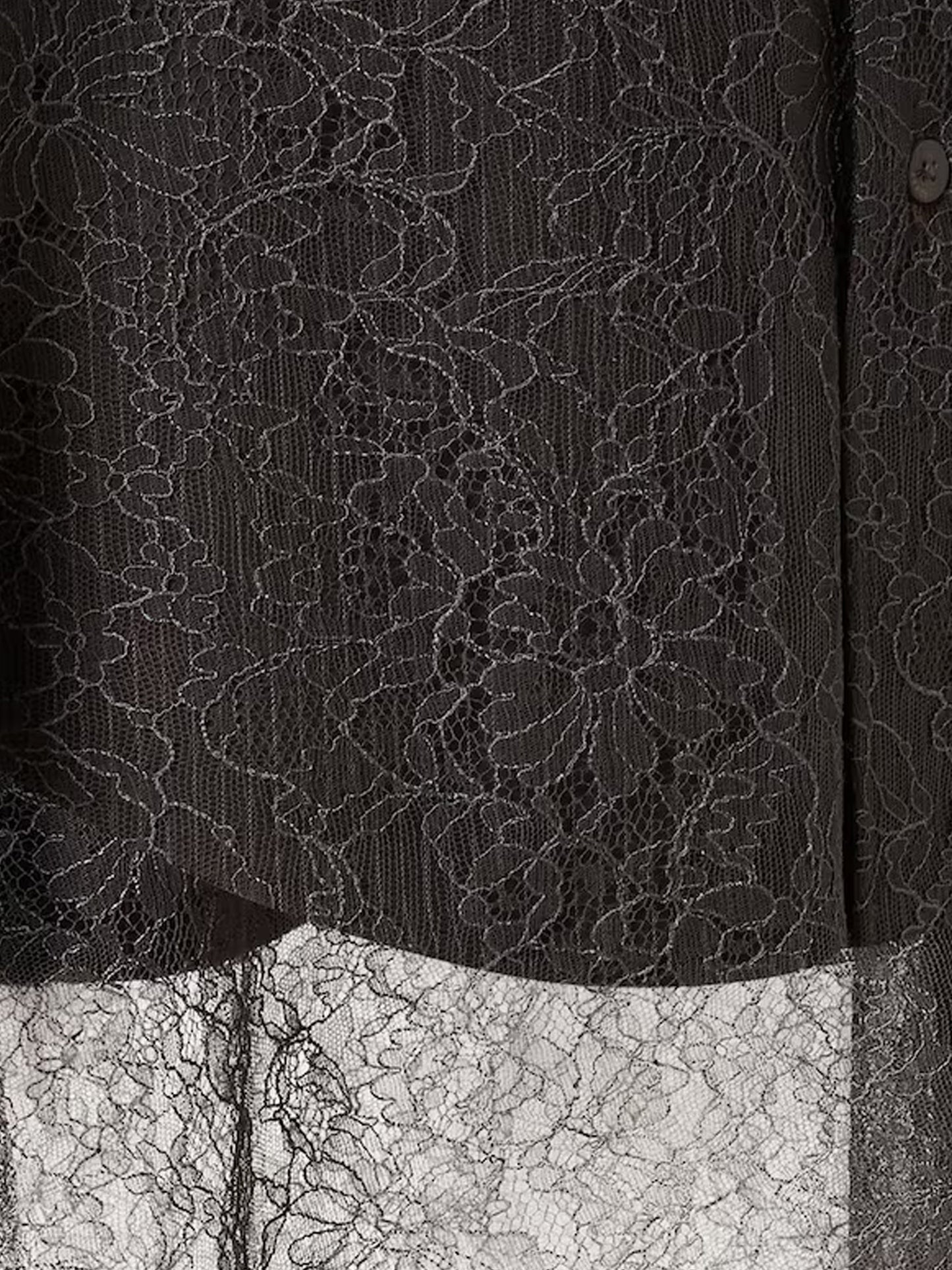 Pinstriped wool shirt with lace insert