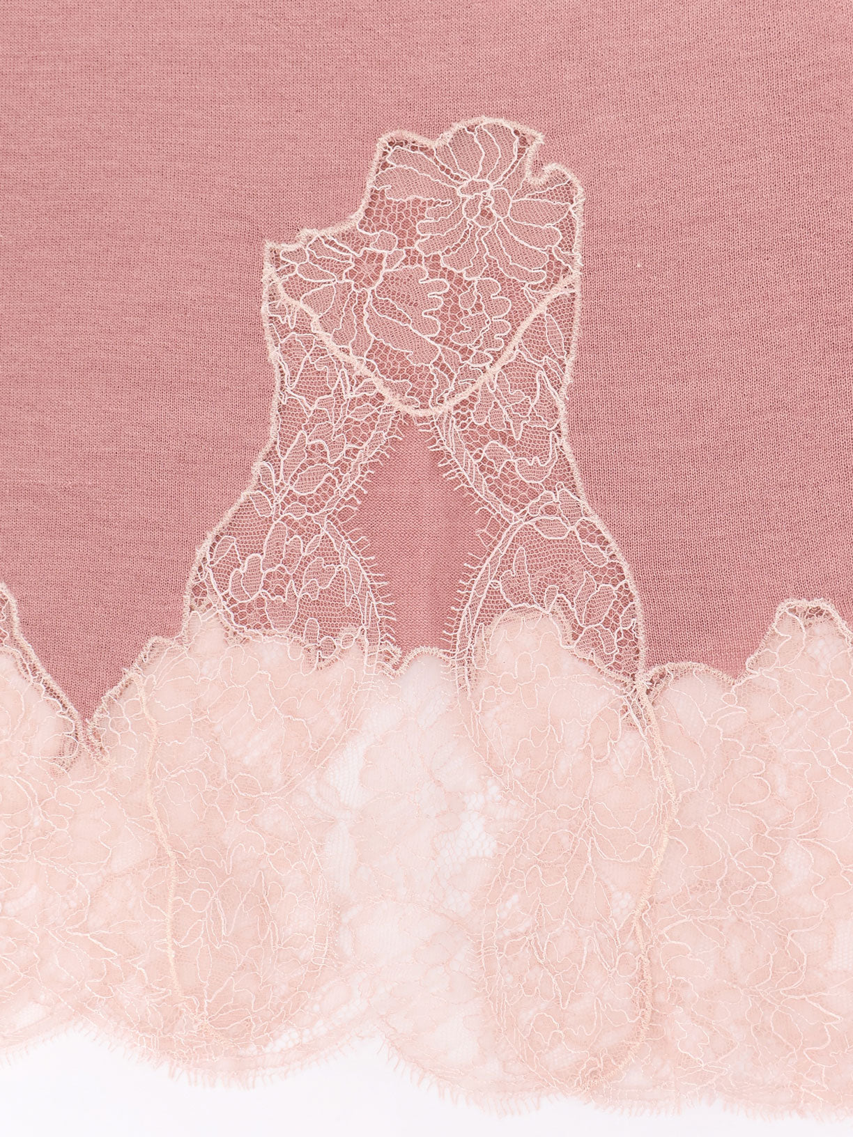 Cashmere and silk skirt with lace profiles