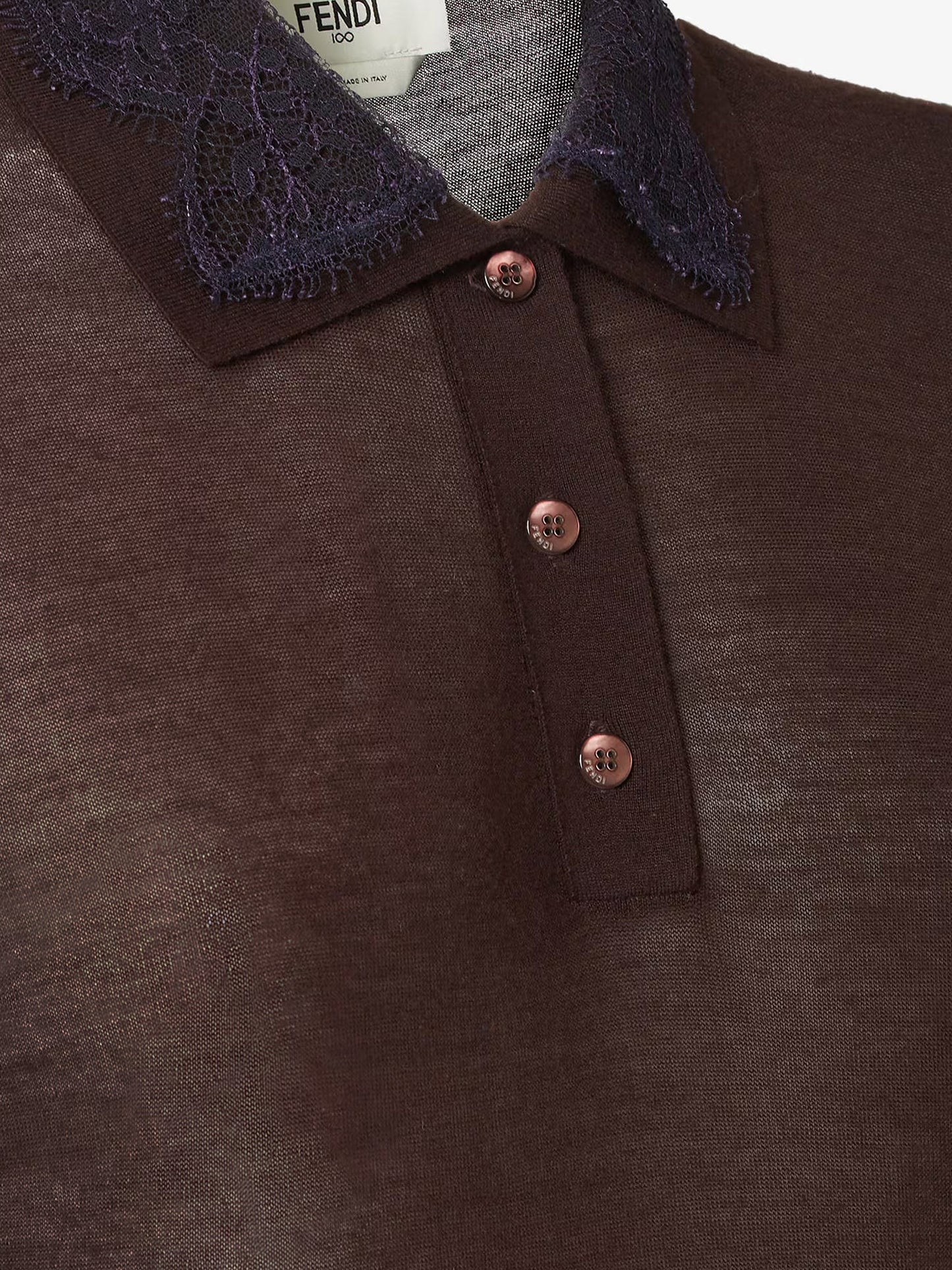 Lingerie cashmere and silk polo shirt