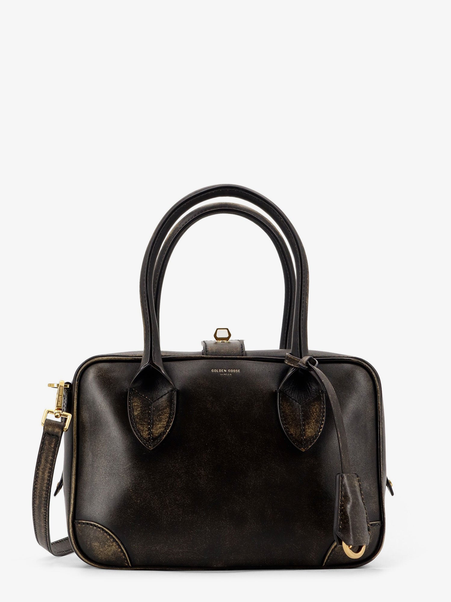 Black Golden Goose Handbag Vita Vintage Leather Crossbody