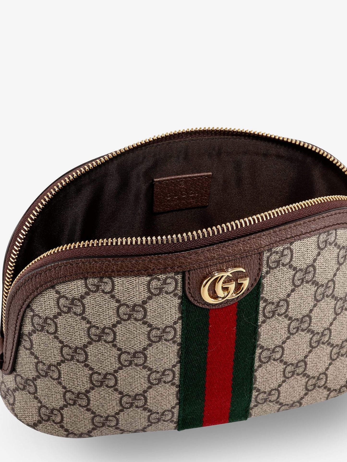 Ophidia GG Fabric and leather clutch