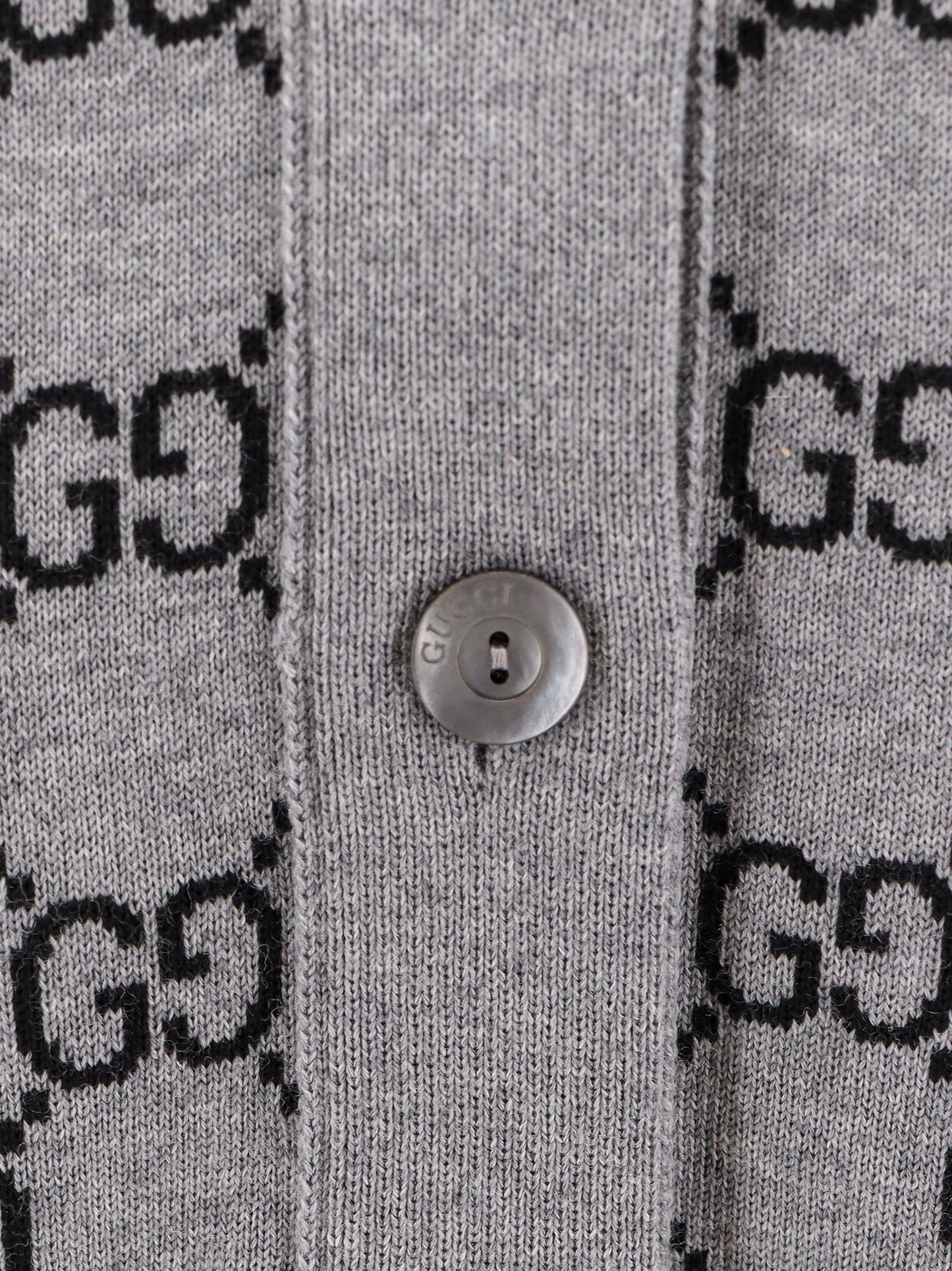 Reversible wool cardigan with GG motif