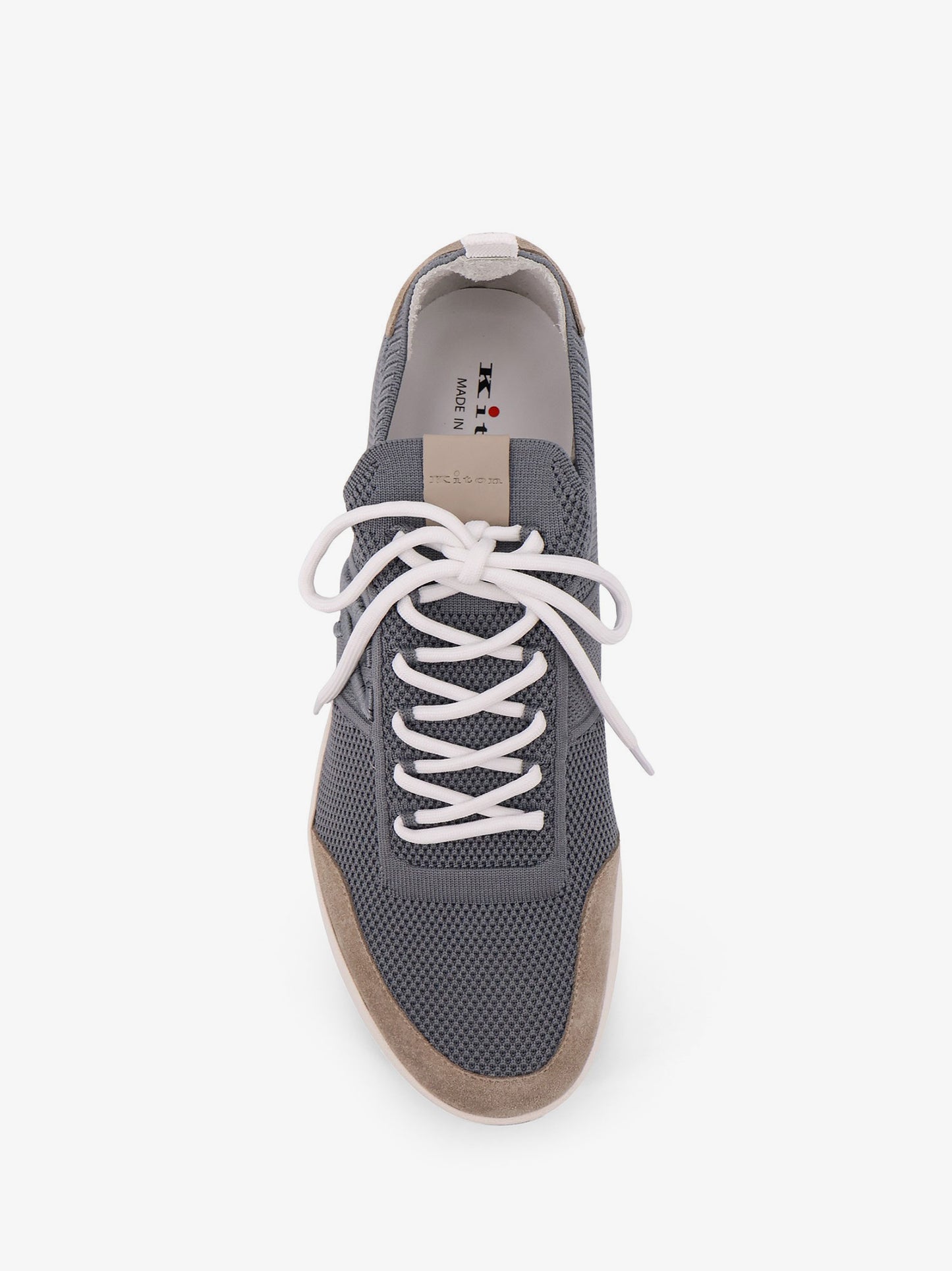 Low-top mesh sneakers with suede profiles