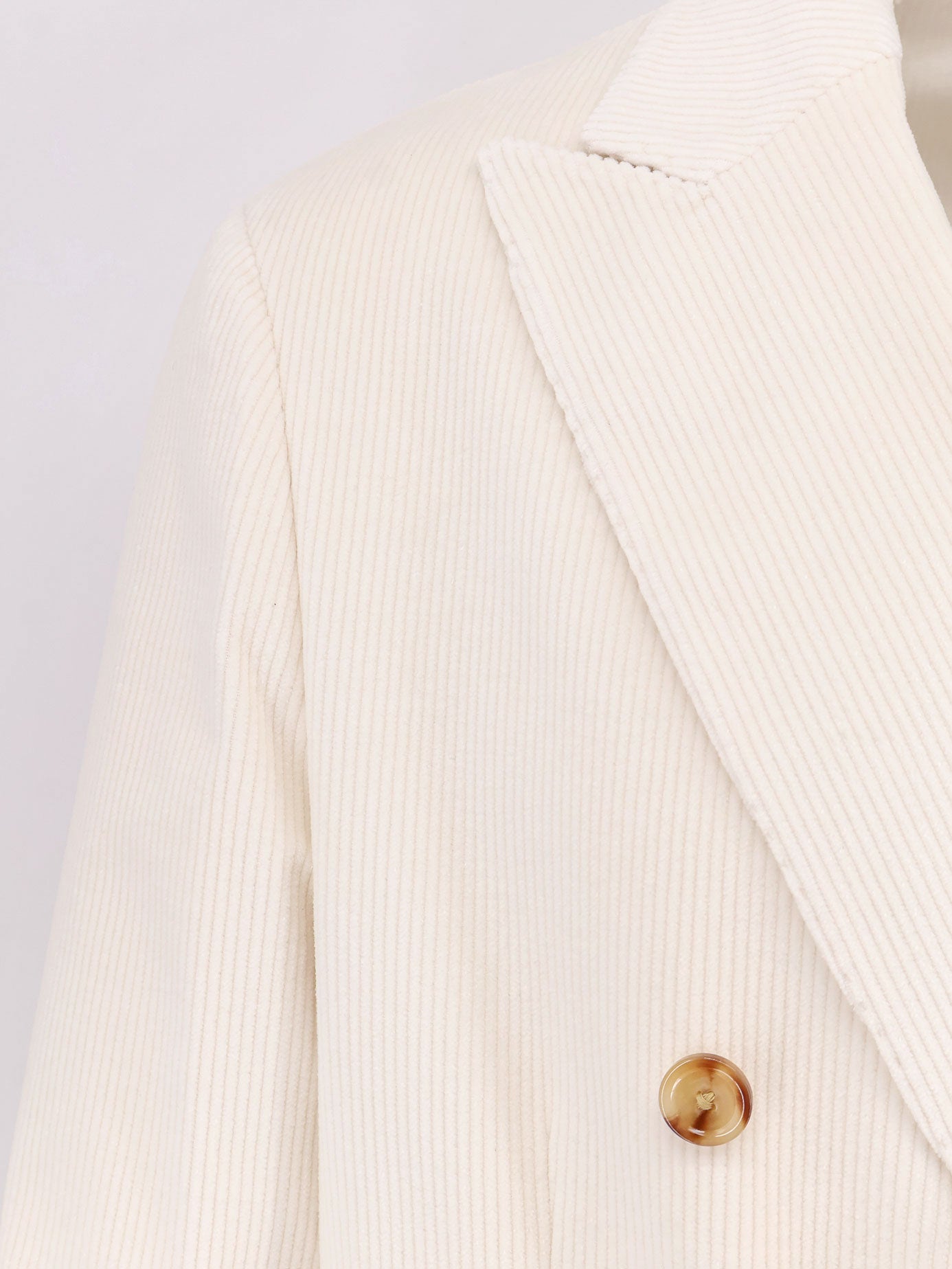 Double-breasted corduroy blazer