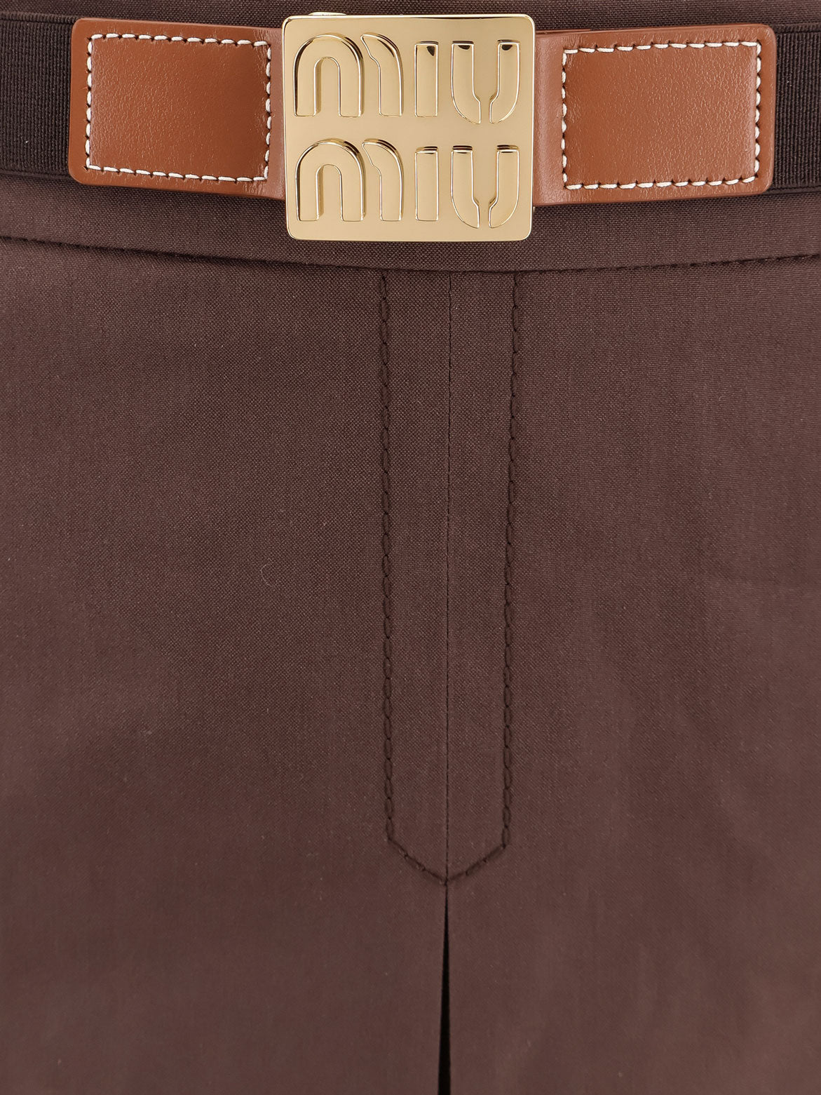 Panama pleated mini skirt with belt